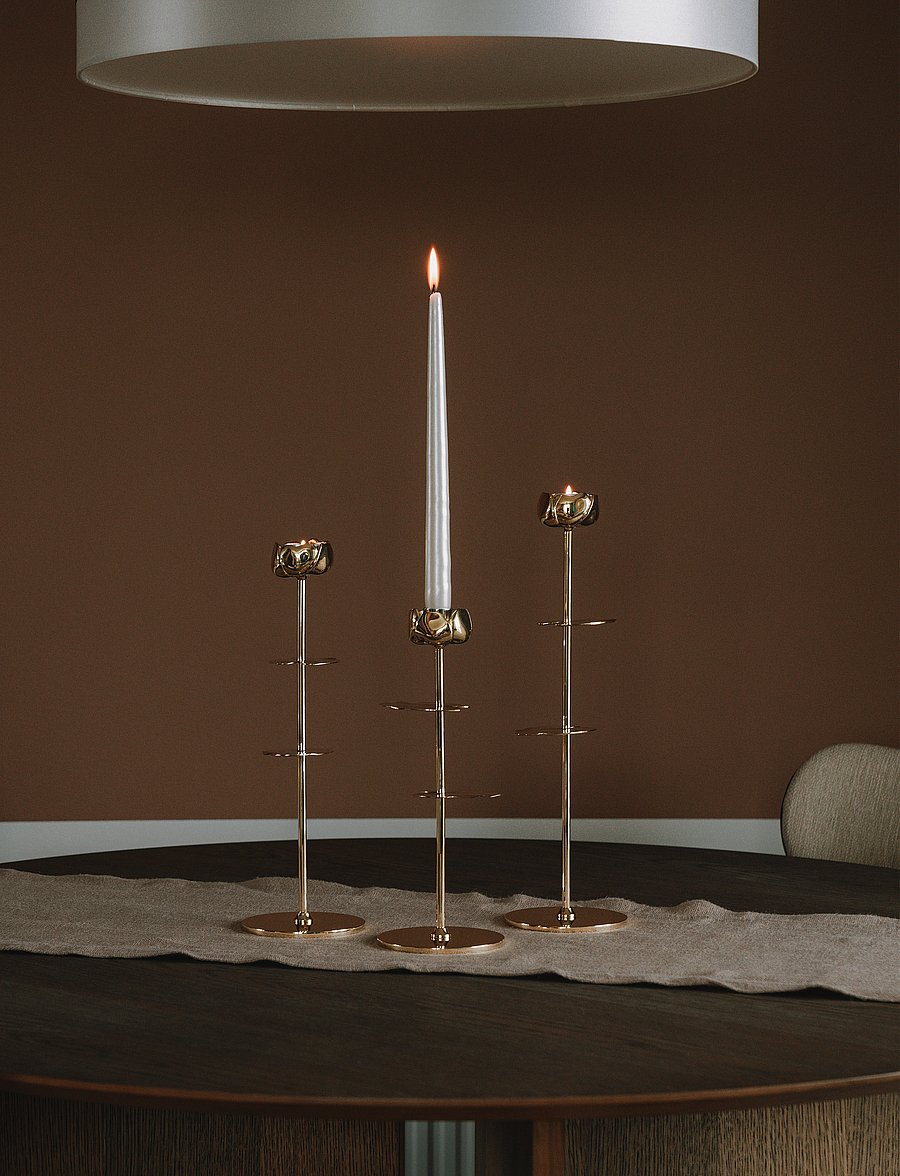 Hilke Collection - Candlestand Ninfea - kynttilälyhdyt - gold - 3