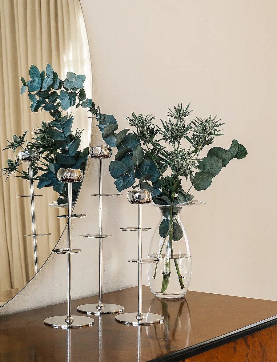 Hilke Collection - Candlestand Ninfea - teelichthalter - silver - 1