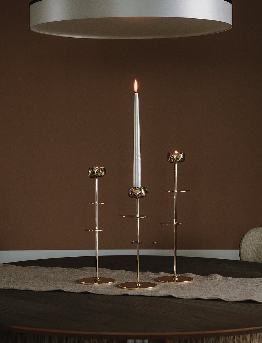 Hilke Collection - Candlestand Ninfea - kynttilälyhdyt - gold - 2