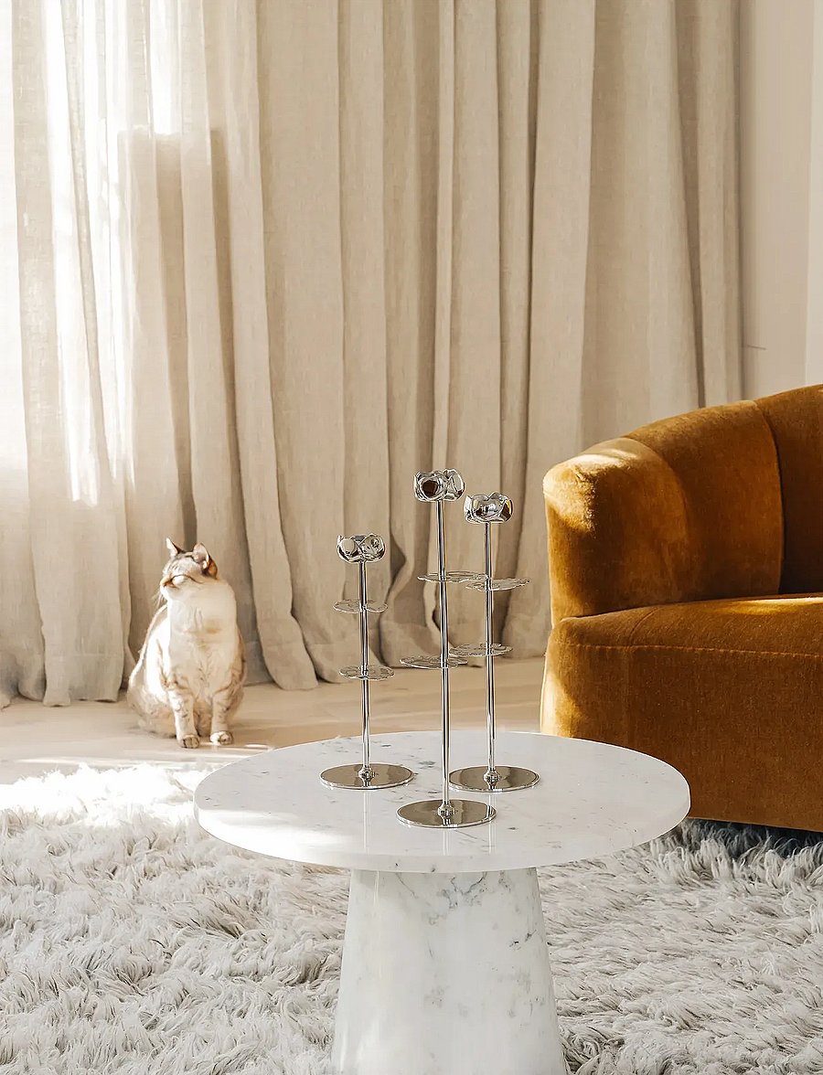 Hilke Collection - Candlestand Ninfea - teeküünlahoidjad - silver - 2