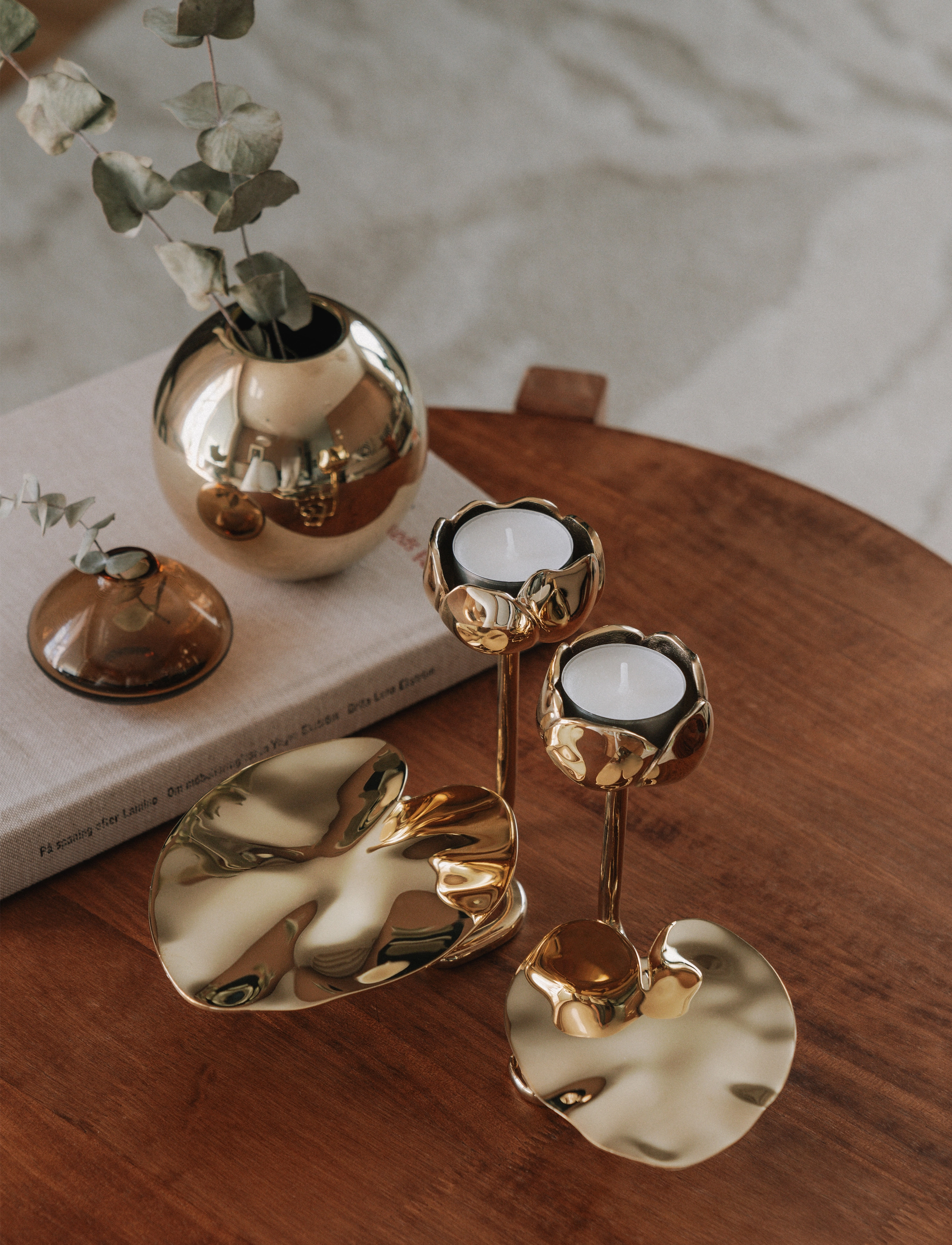 Hilke Collection - Candlestand Ninfea No.2 - shop by price - gold - 2