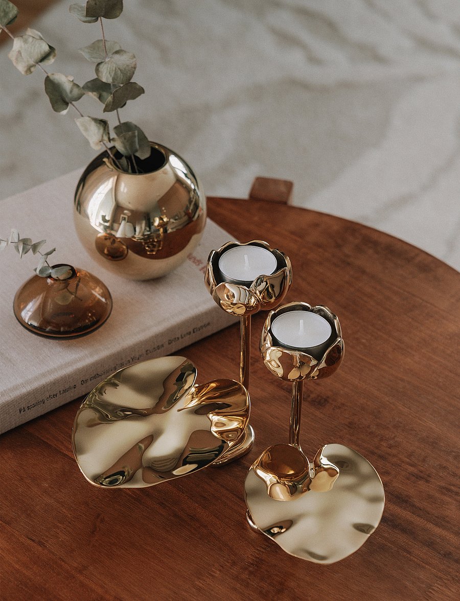 Hilke Collection - Candlestand Ninfea No.2 - nach preis einkaufen - gold - 2