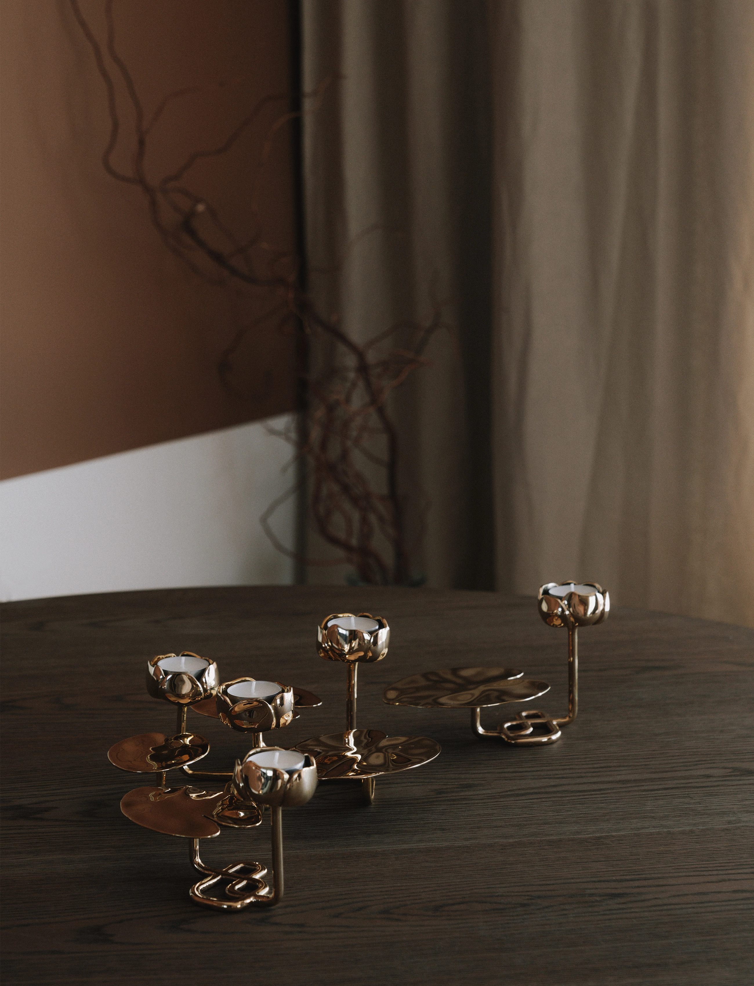 Hilke Collection - Candlestand Ninfea No.2 - shop by price - gold - 3
