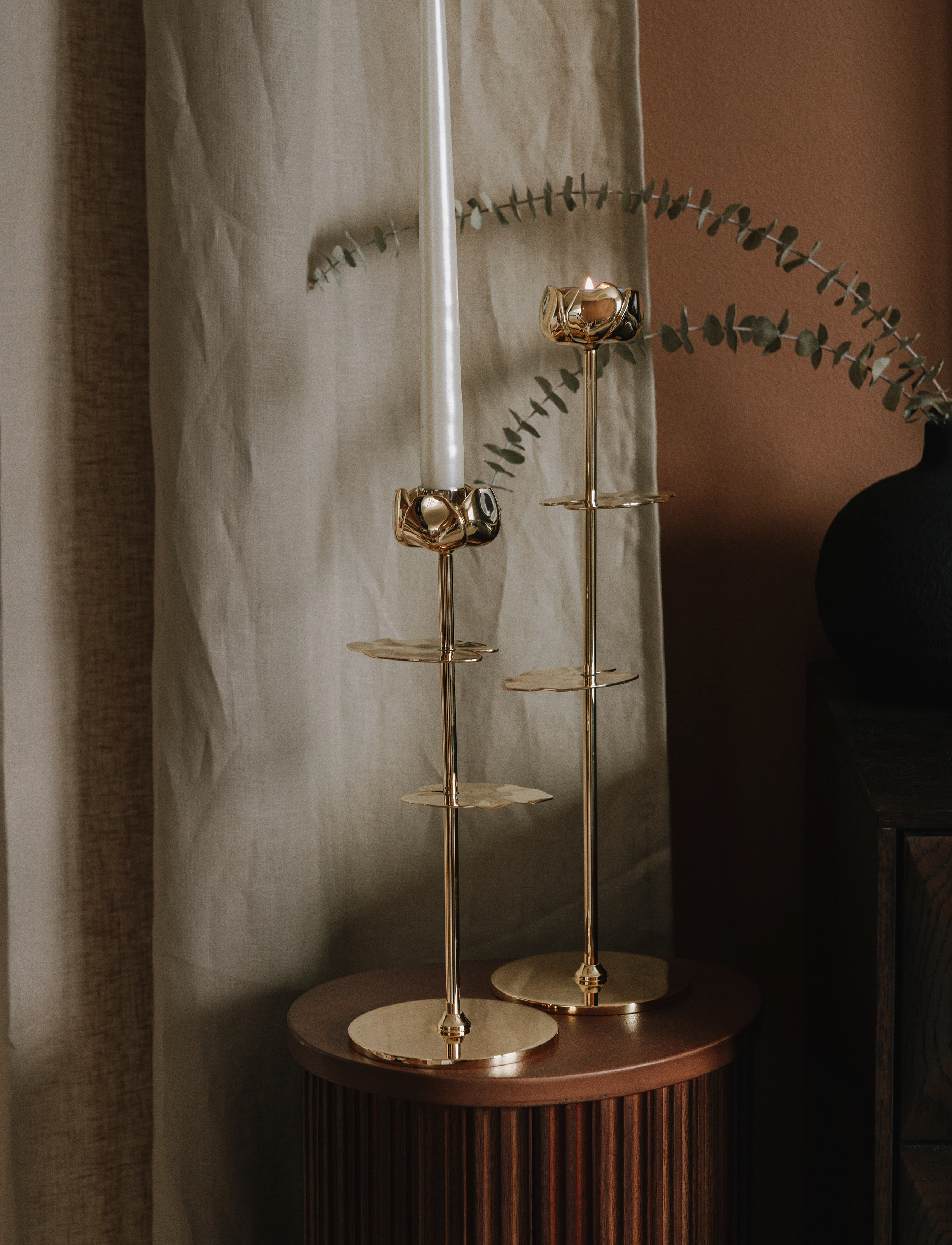 Hilke Collection - Candlestand Ninfea - tealight holders - gold - 3