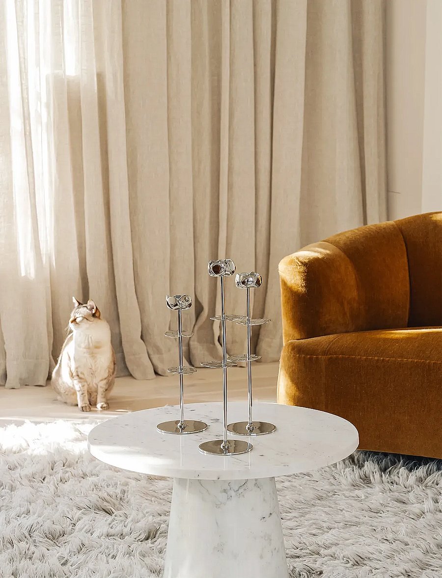 Hilke Collection - Candlestand Ninfea - teeküünlahoidjad - silver - 0