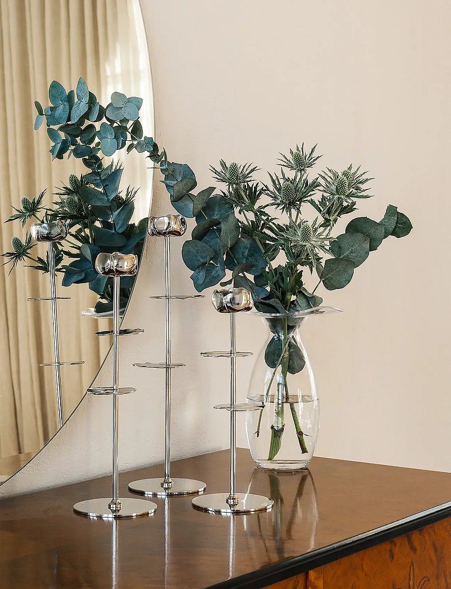 Hilke Collection - Candlestand Ninfea - teeküünlahoidjad - silver - 3