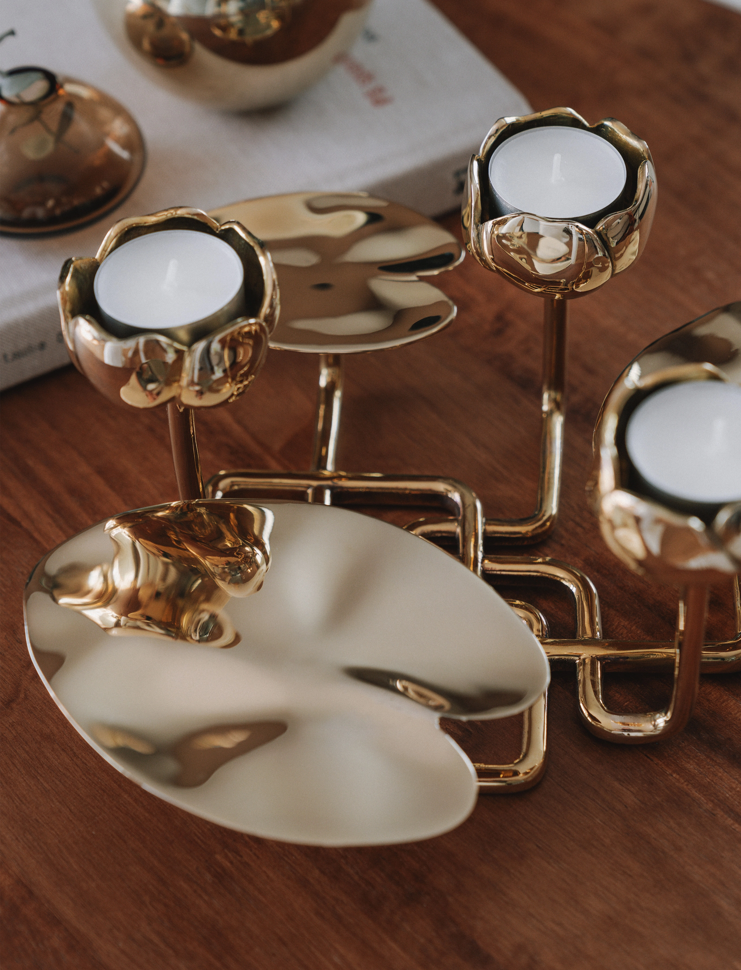 Hilke Collection - Candlestand Ninfea Grande - iepērcies pēc cenas - gold - 2