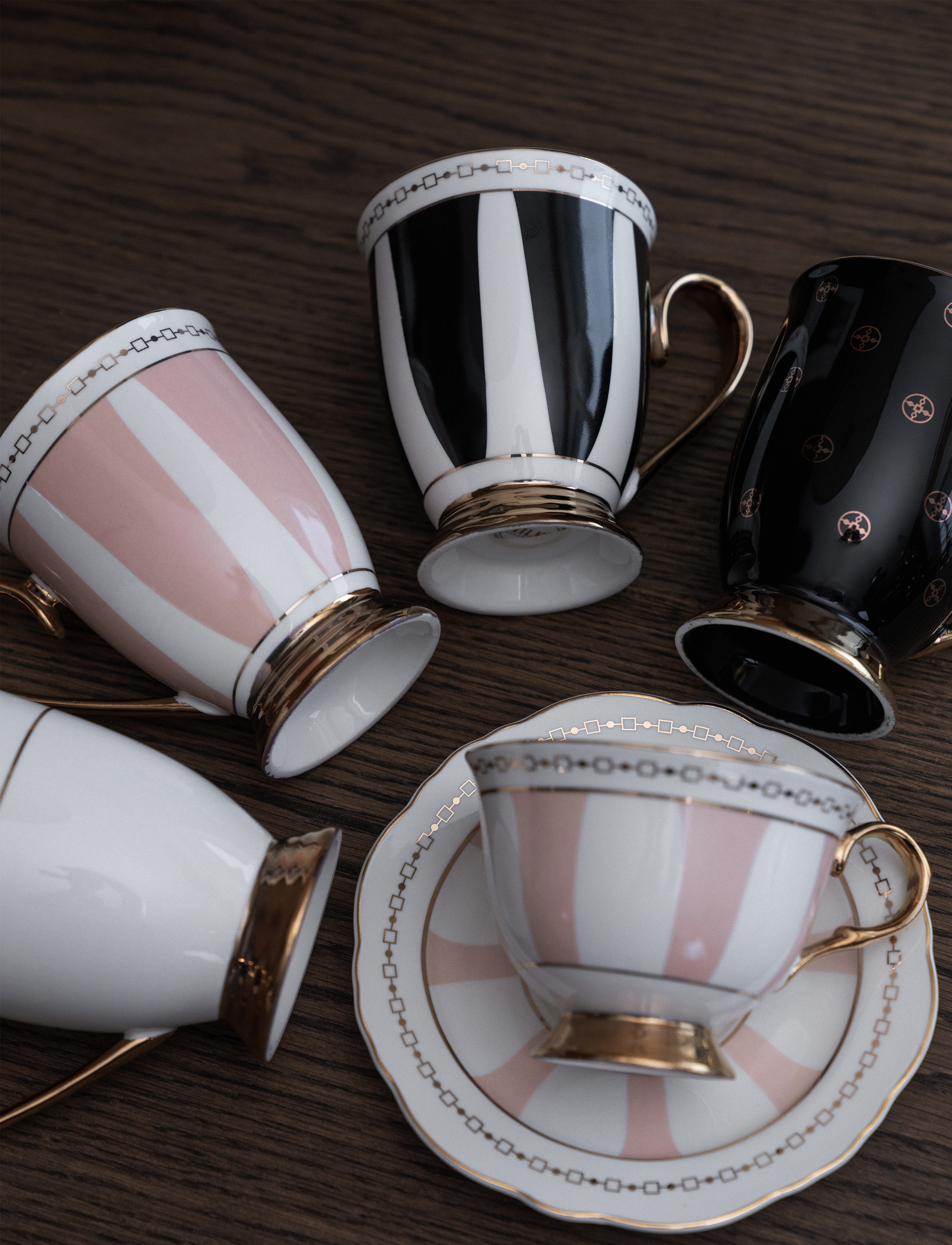 Hilke Collection Krus – Strisce Rosa, 28 CL, Cups & Mugs, Rosa - Tea Cups, Homeware