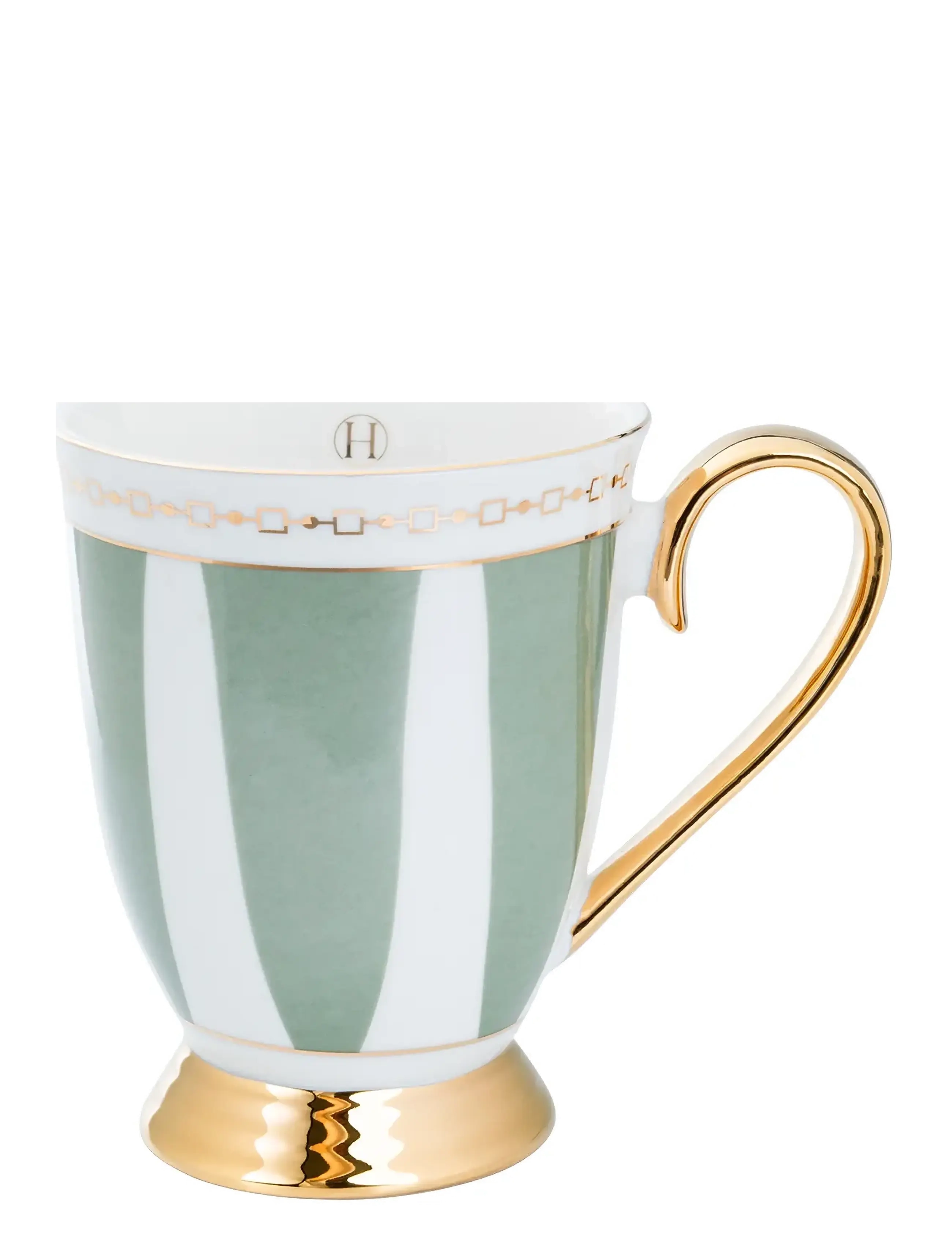 Hilke Collection Mug- Strisce Salvia - Coffee cups - EUCALYPTUS / green