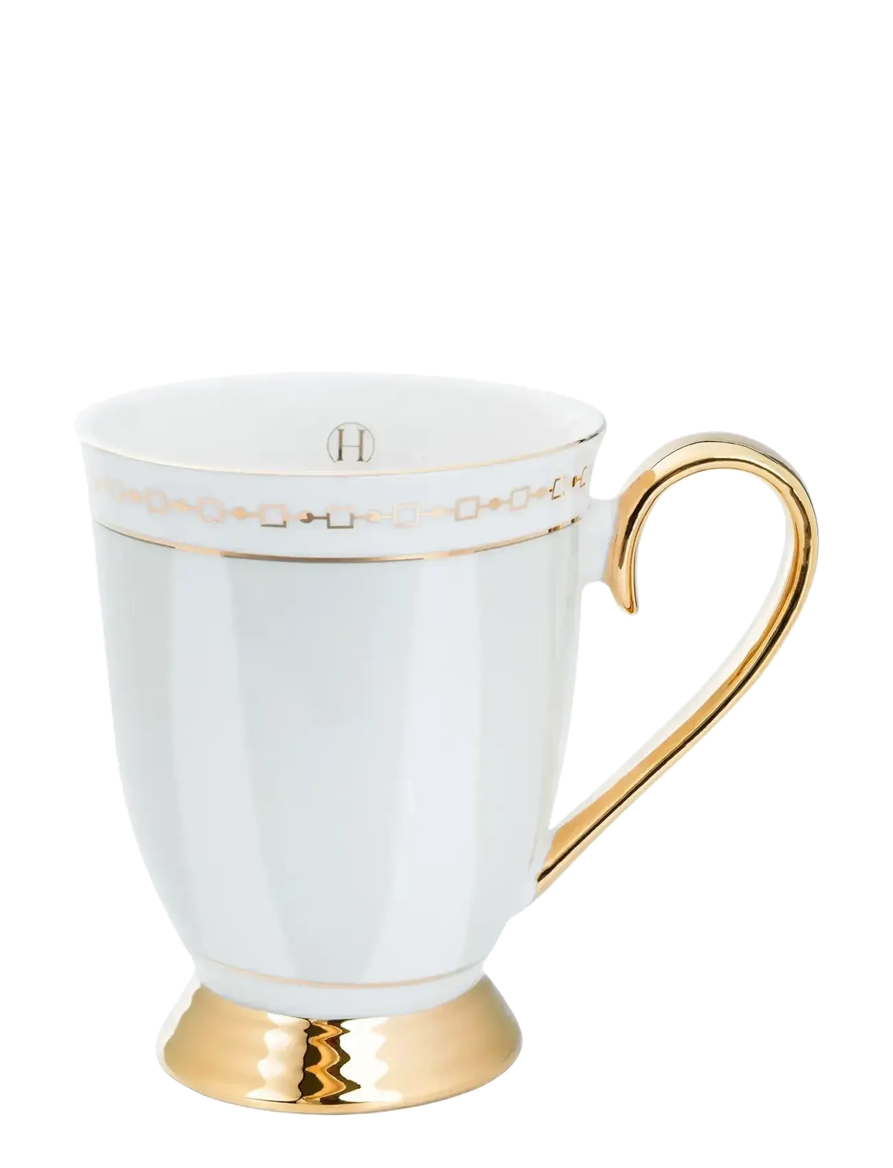 Hilke Collection Mug- Strisce Tortora - Krus & Kopper - GREIGE / white