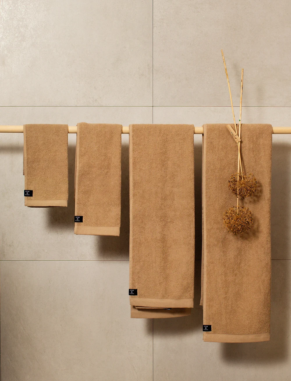 Himla - Lina Guest Towel - gästhanddukar - sandy - 1