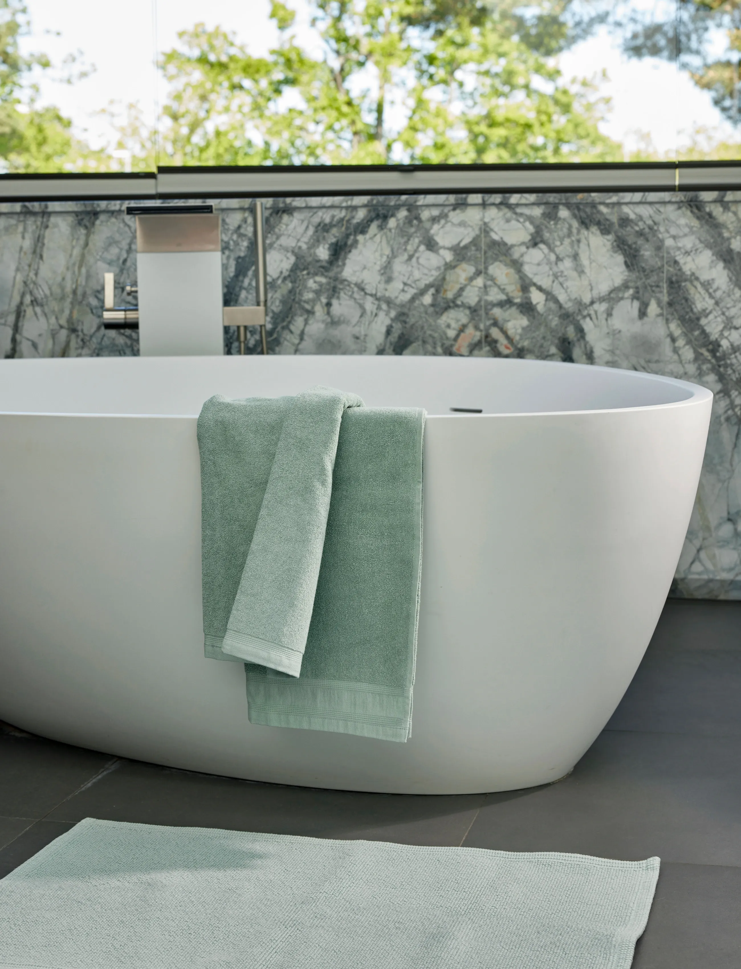 Himla - Lina Towel - bath towels - aqua - 3