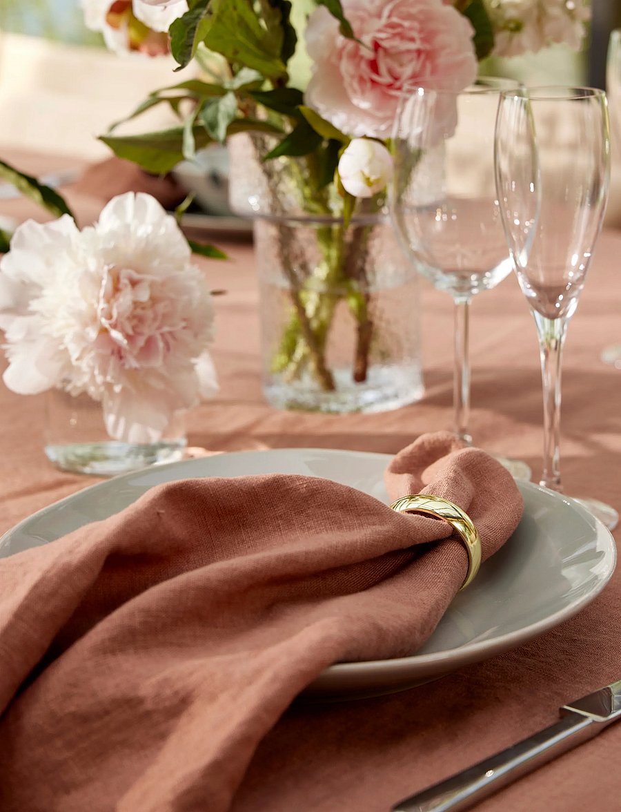 Himla - Sunshine Napkin 4-pack - linased ja puuvillased salvrätikud - grounded - 3