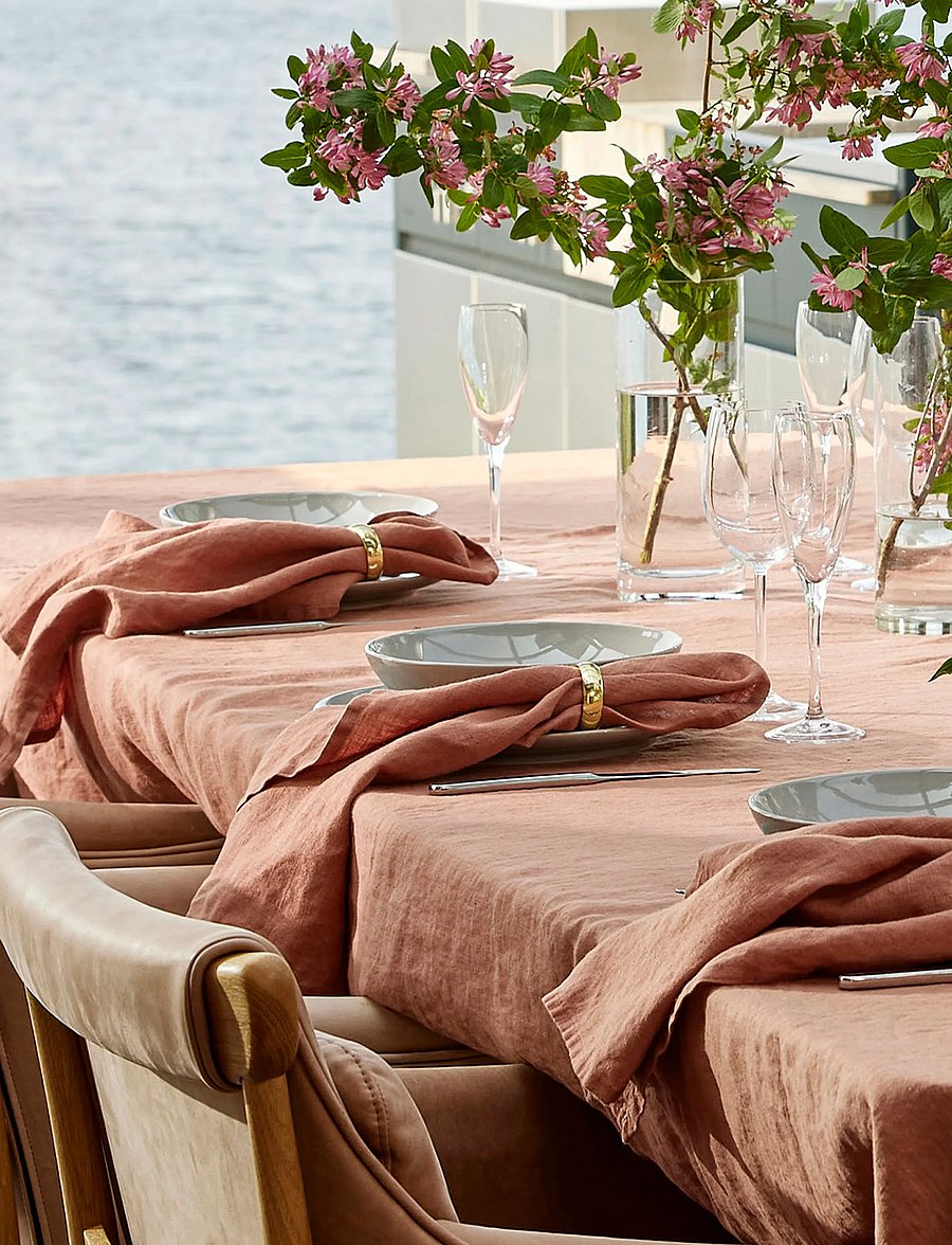 Himla - Sunshine Napkin 4-pack - linased ja puuvillased salvrätikud - grounded - 4