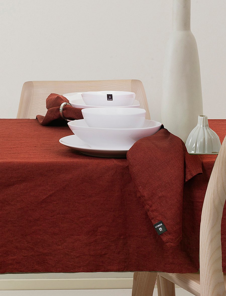 Himla - Sunshine Napkin 4-pack - lina un kokvilnas salvetes - lingonberry - 0