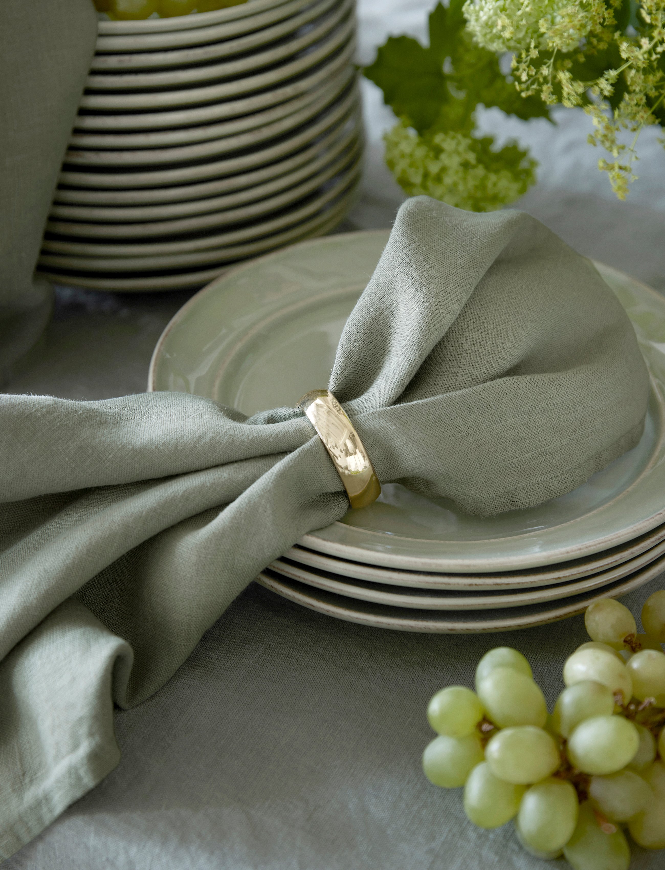 Himla - Sunshine Napkin 4-pack - stoffservietten - sage - 3
