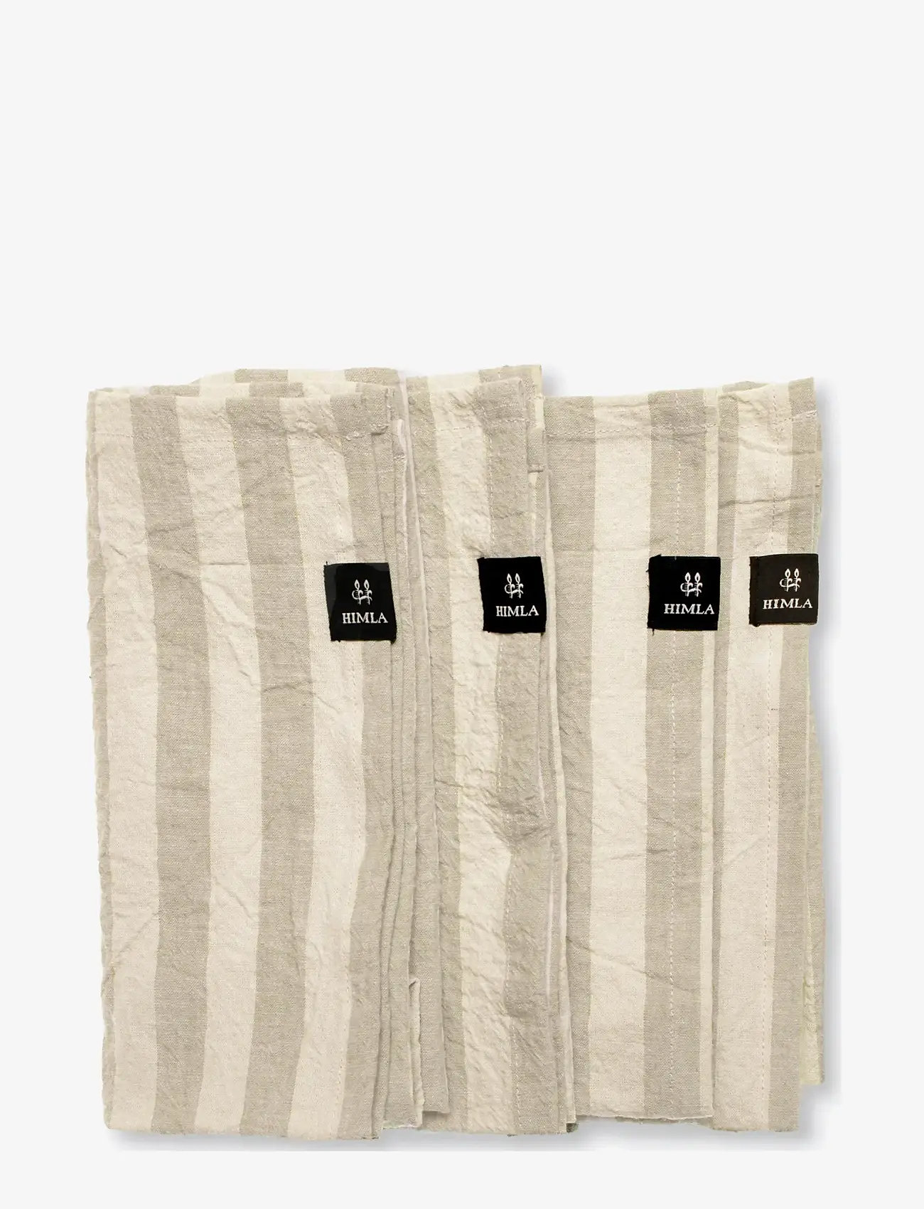 Himla - Riviera Napkin 4-pack - linased ja puuvillased salvrätikud - sand - 0