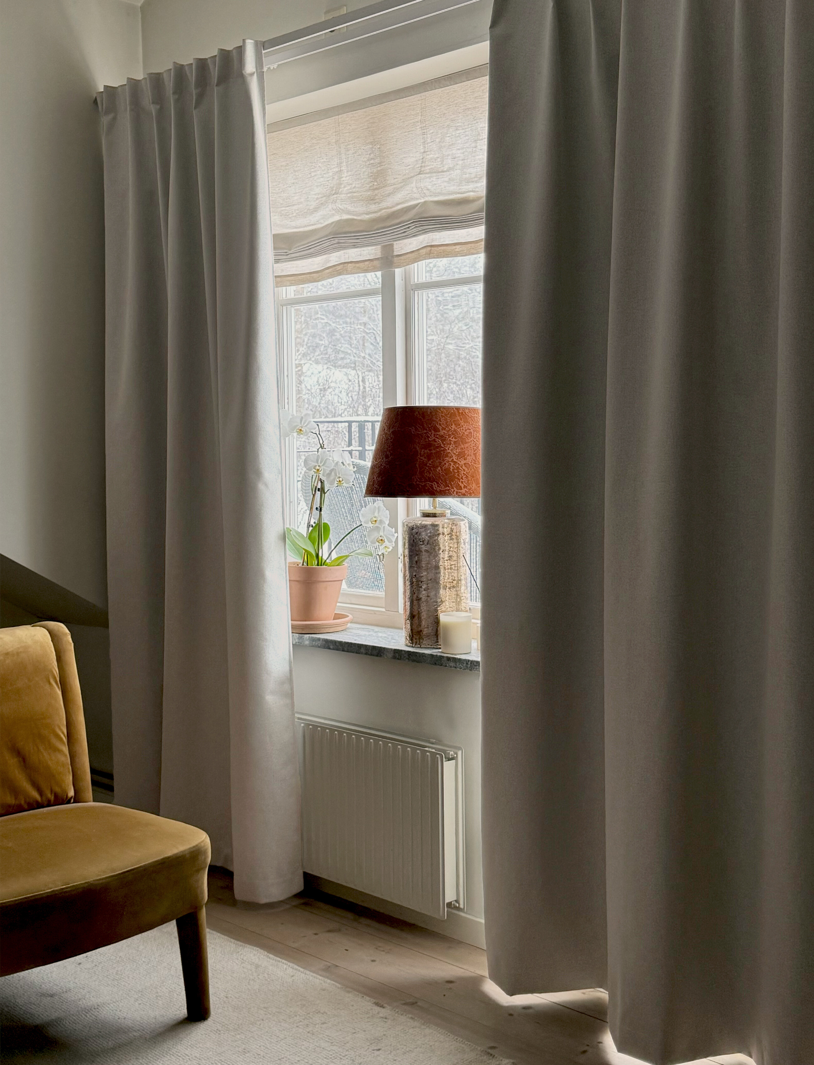 Himla - Nightfall Curtain with heading tape - gardinlængde - stone melange - 2