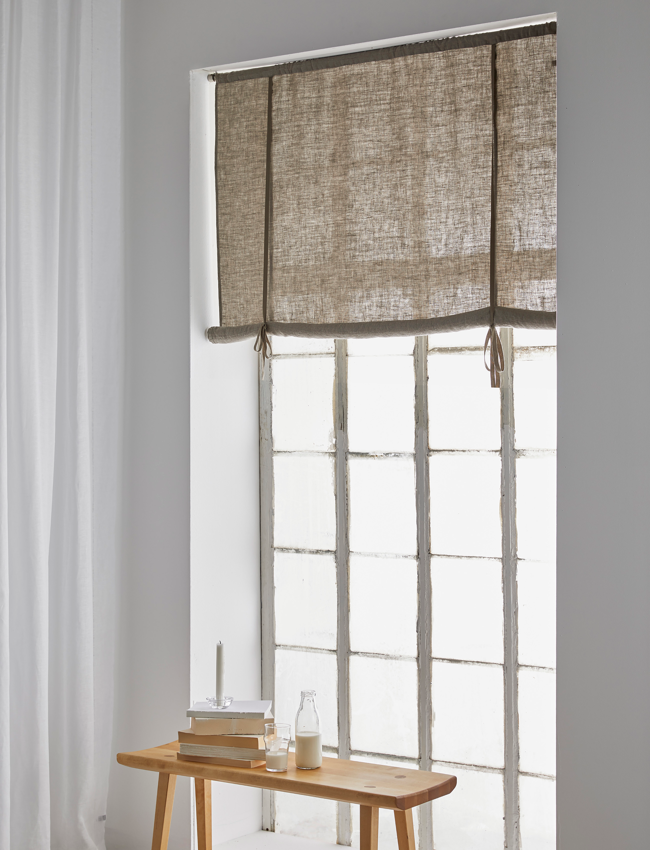Himla Sunshine-Gardin Med Snore, 120X120 cm, Curtains, Beige - Roman Shades, Homeware