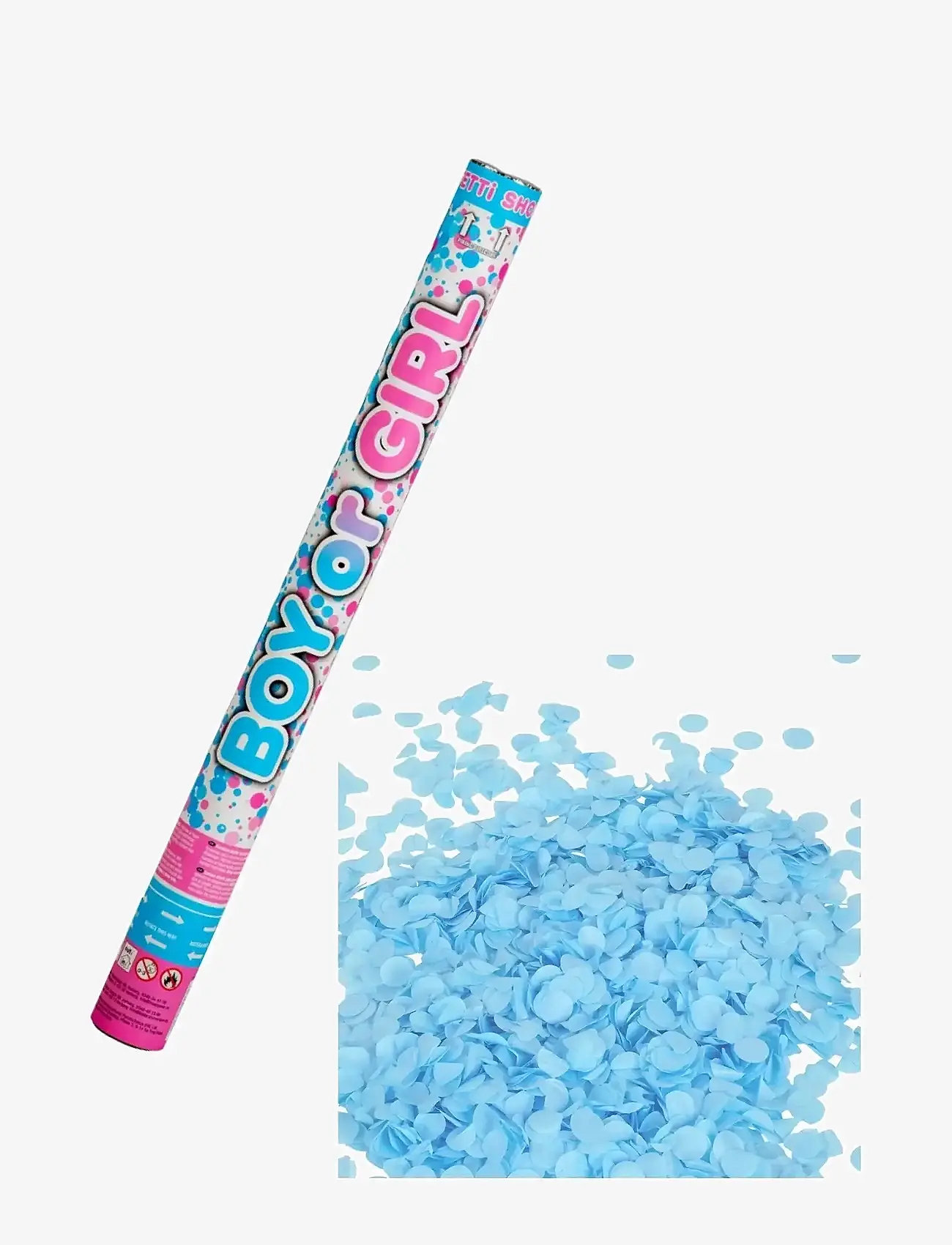 Joker - CONFETTI SHOOTER BOY/GIRL BLUE 60 CM - festartikler - multi color - 0