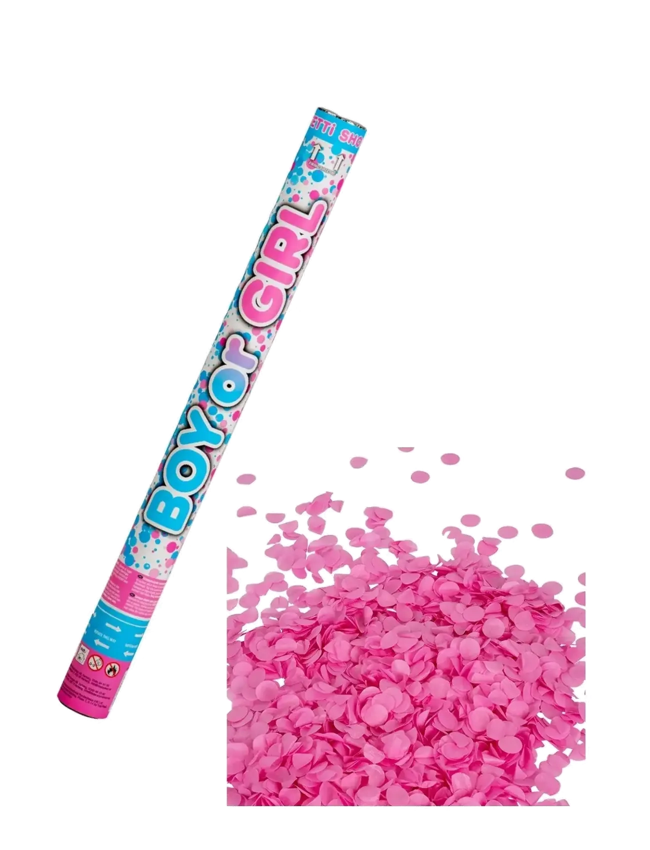 Joker CONFETTI SHOOTER BOY/GIRL PINK 60 CM - 4 for 3 - MULTI COLOR / pink/rose