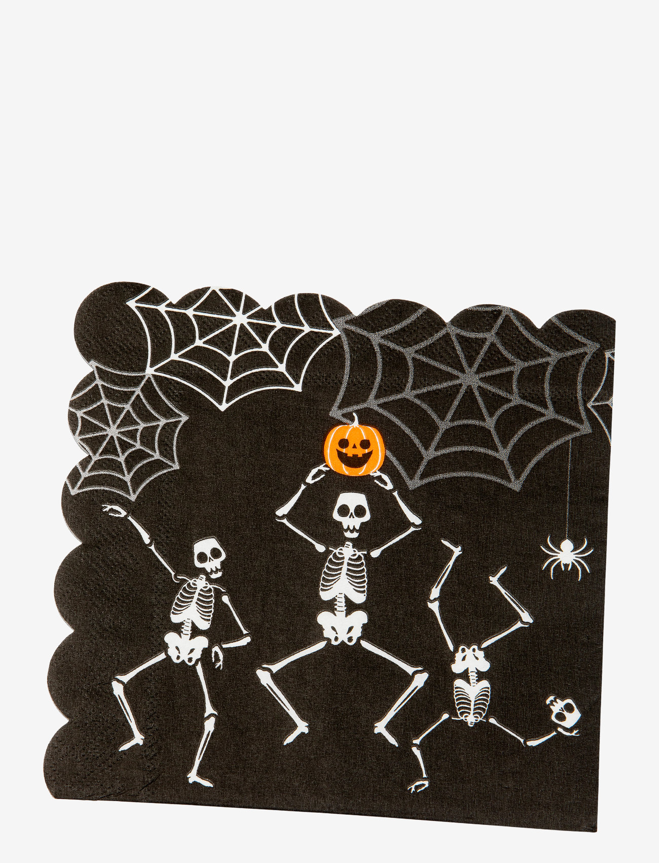 Joker Paper Napkins Skeleton 16-P, One Size, Kids Decor, Schwarz - Party Supplies, Kinder