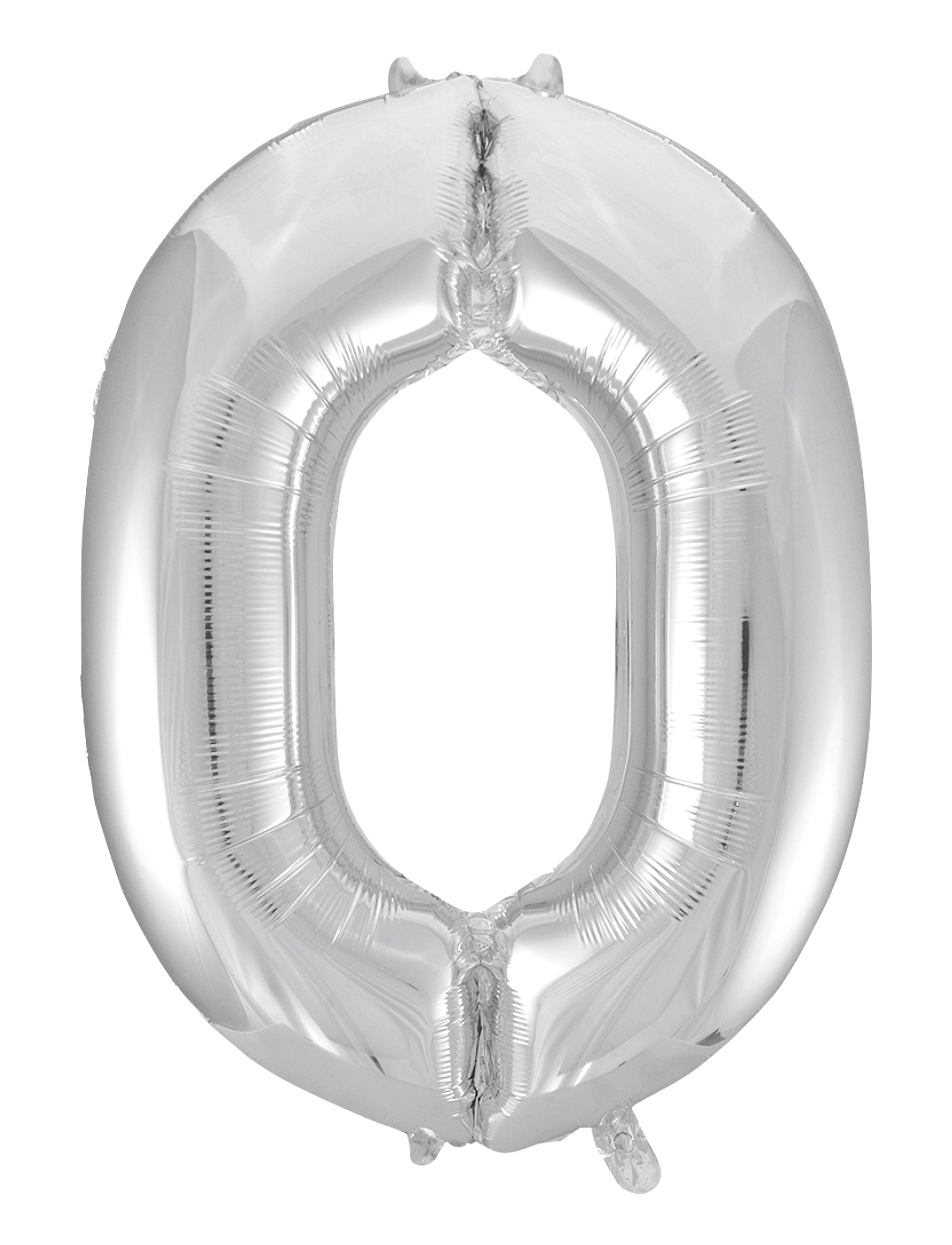 Joker Foil Balloon Number 0 Silver 86 Cm, cm, Kids Decor, Silber - Party Supplies, Kinder