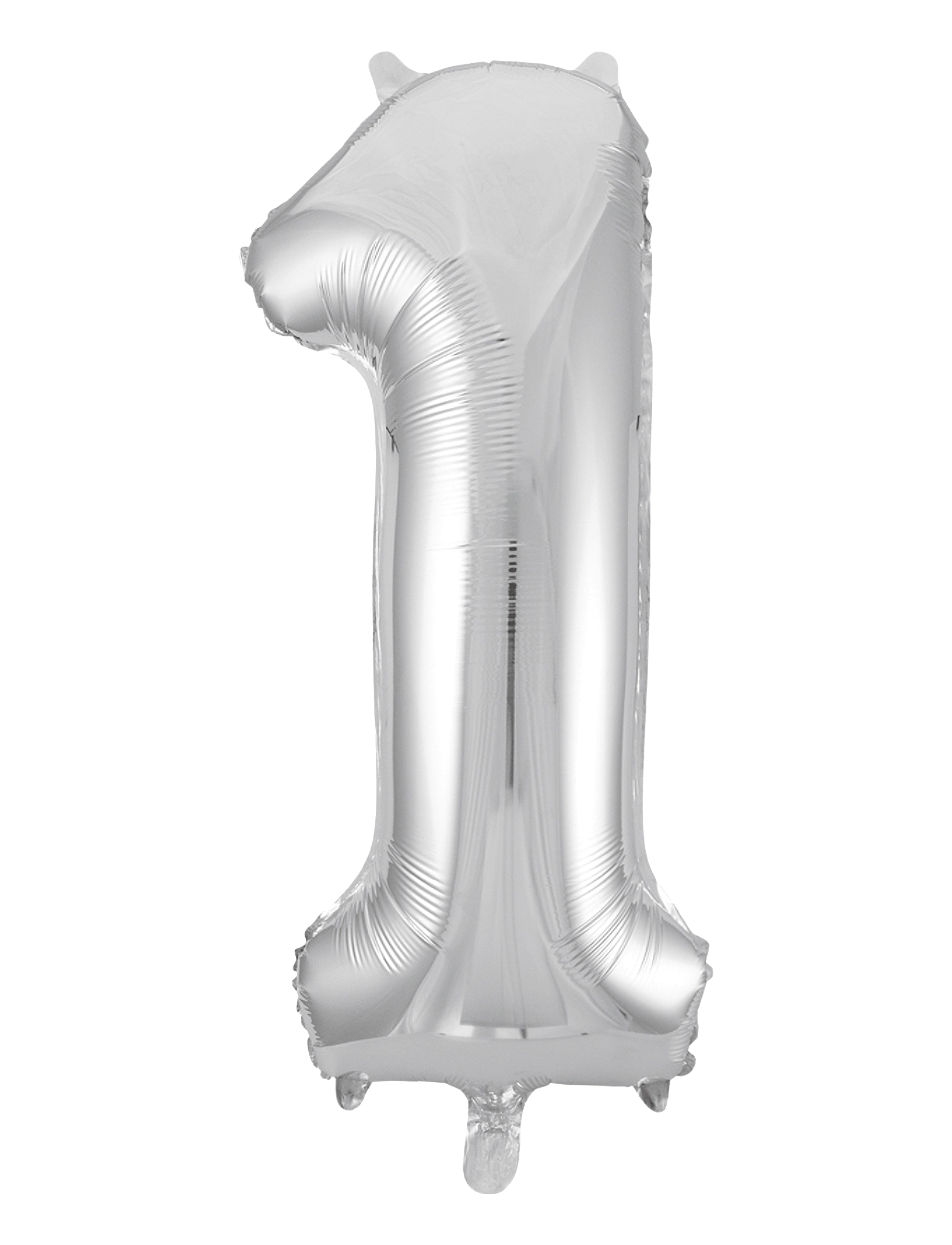 Joker Foil Balloon Number 1 Silver 86 Cm, cm, Kids Decor, Silber - Party Supplies, Kinder