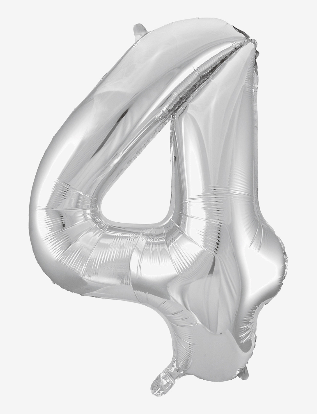 Joker - FOIL BALLOON NUMBER 4 SILVER 86 CM - festartikler - silver - 0