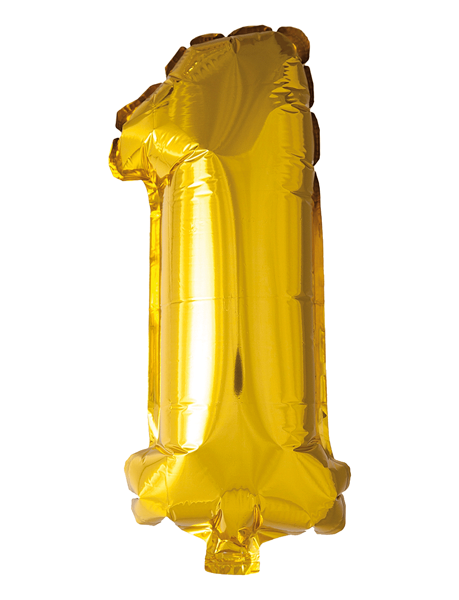 Joker - FOIL BALLOON NUMBER 1 GOLD 86 CM - kinderparty - gold - 0