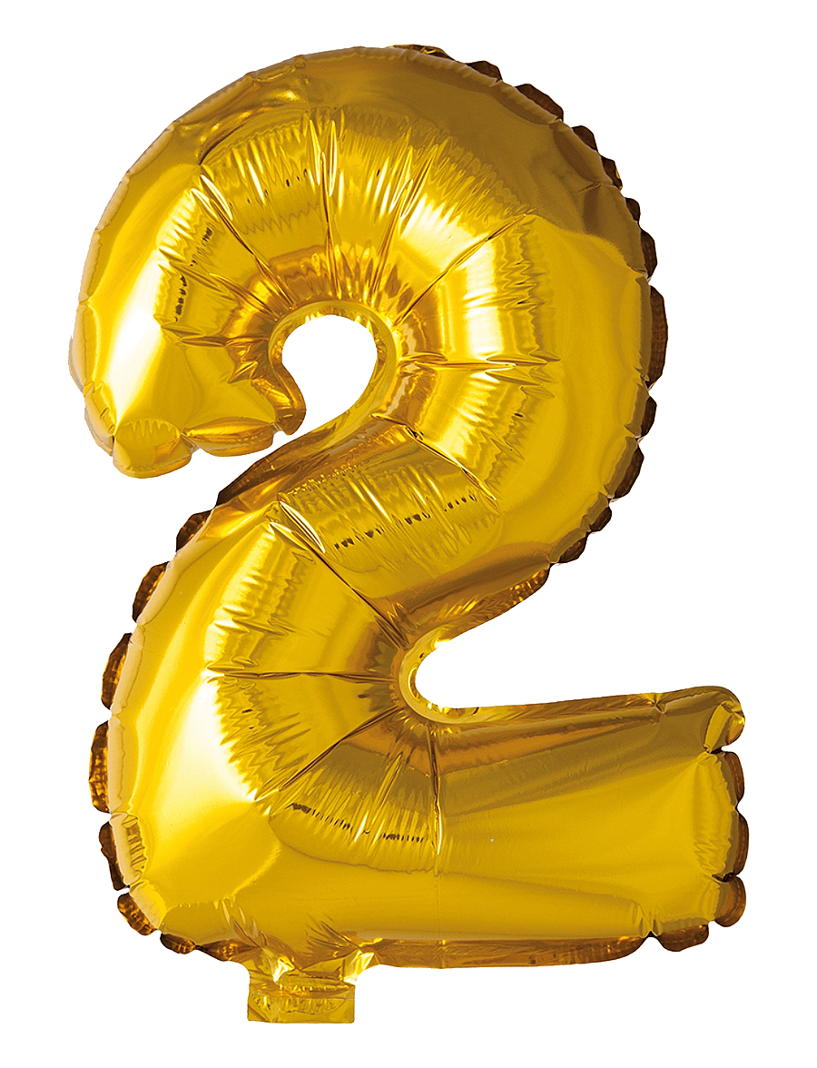 Joker - FOIL BALLOON NUMBER 2 GOLD 86 CM - kinderparty - gold - 0