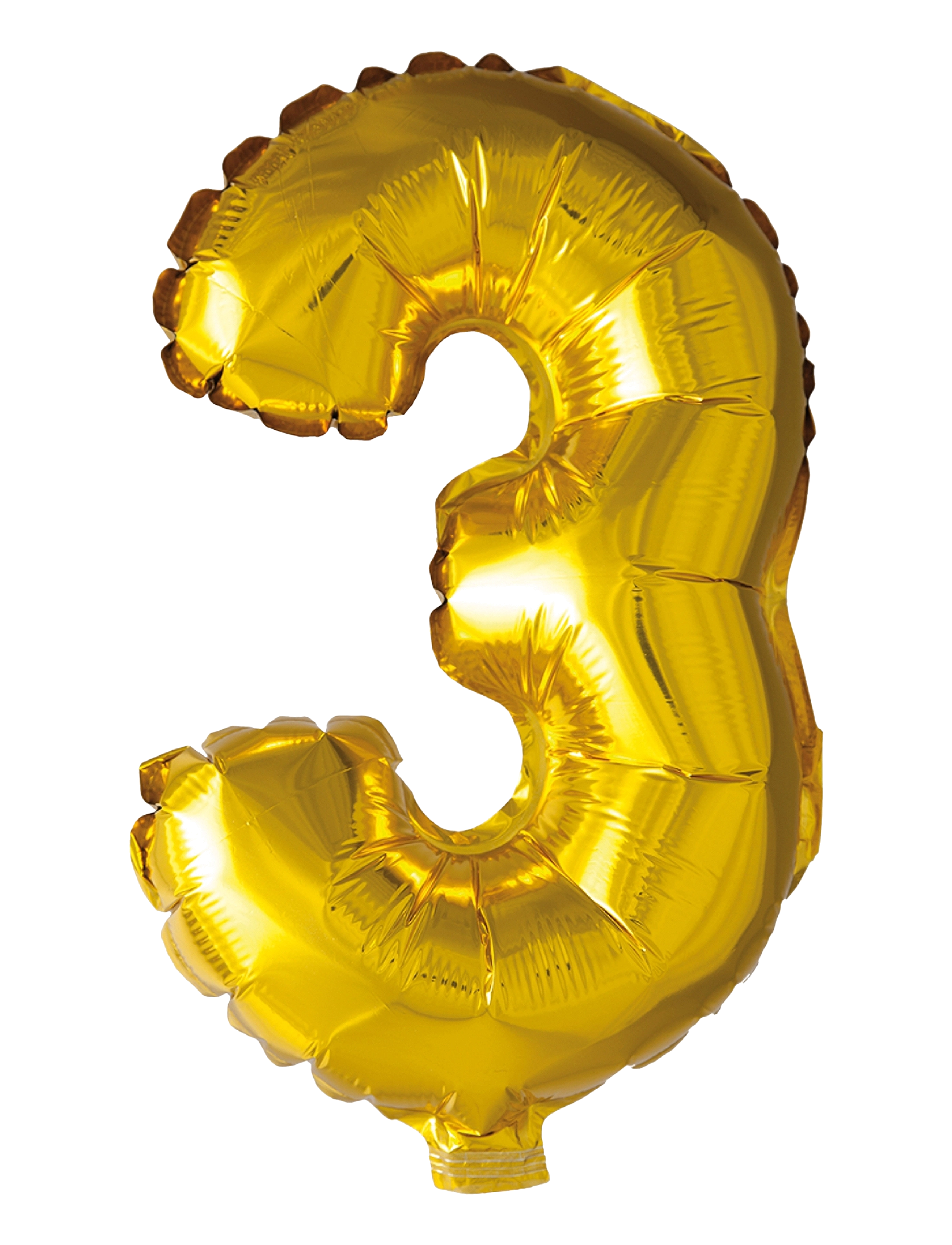 Joker Foil Balloon Number 3 Gold 86 Cm, cm, Kids Decor, - Party Supplies, Kinder