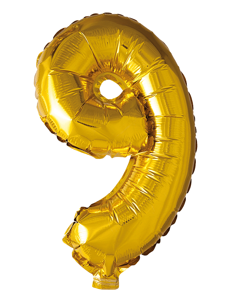 Joker - FOIL BALLOON NUMBER 9 GOLD 86 CM - kinderparty - gold - 0