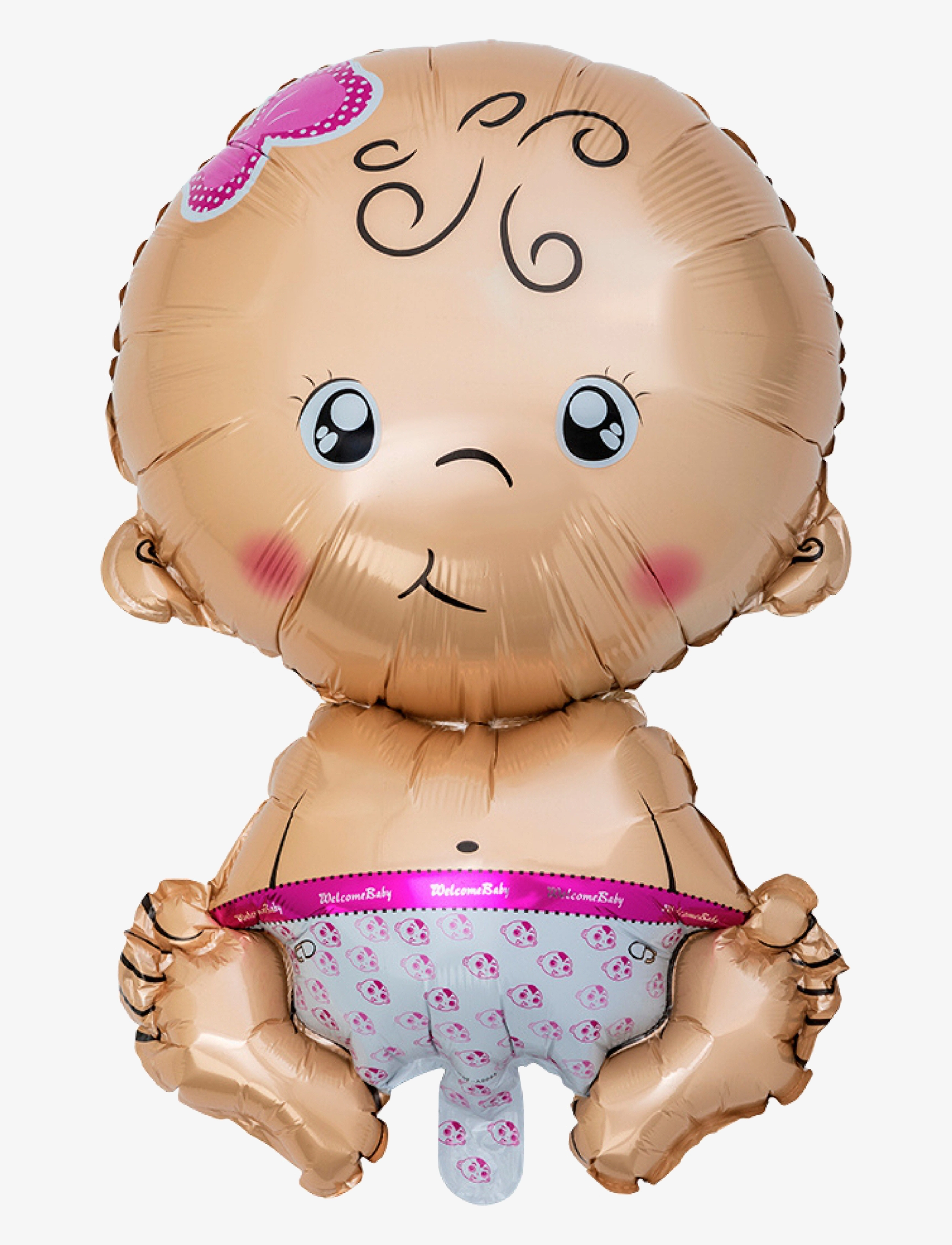 Joker Foil Balloon Sitting Baby Pink, 70 cm, Kids Decor, Mehrfarbig/gemustert - Party Supplies, Kinder