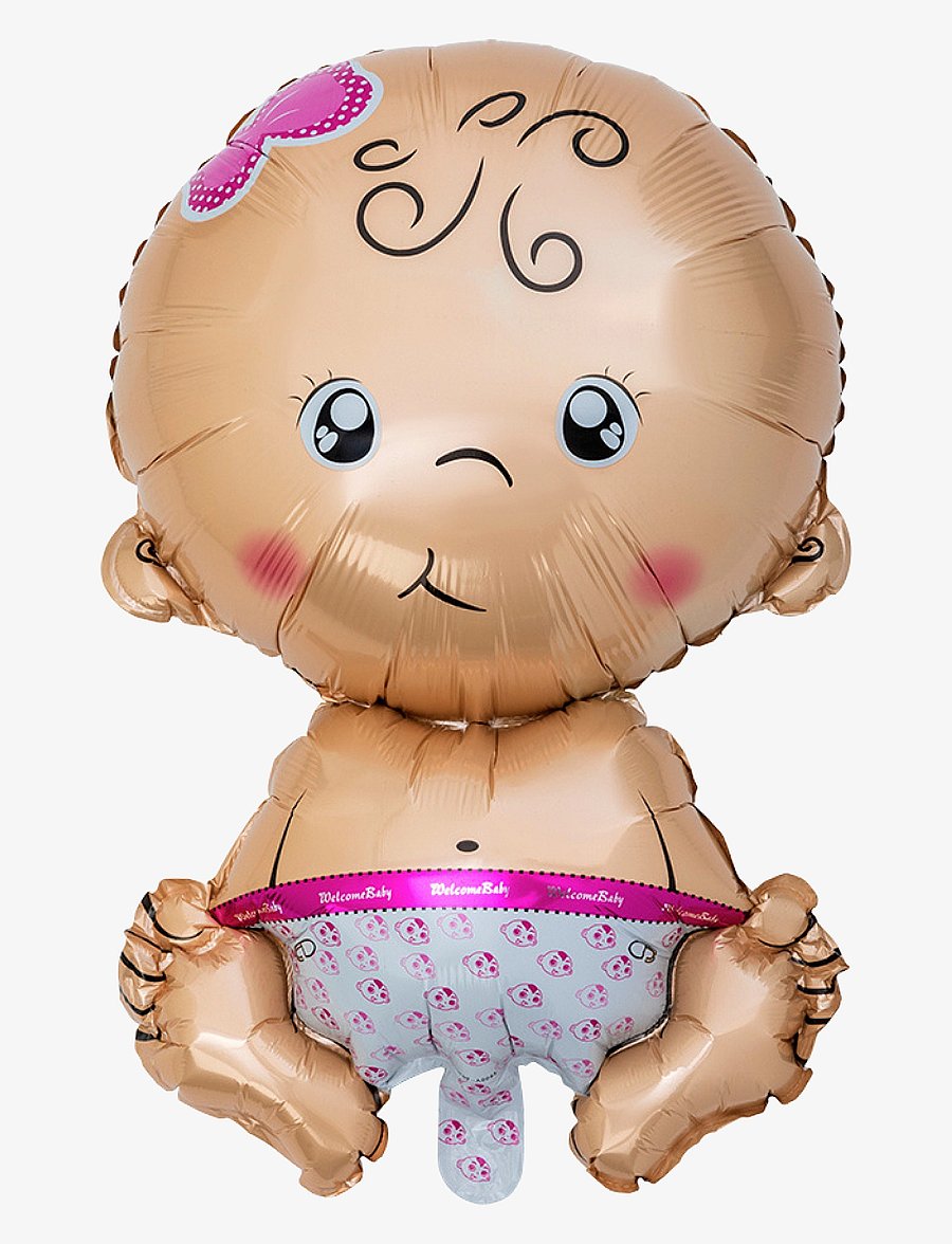 Joker - FOIL BALLOON SITTING BABY PINK - kinderparty - multi coloured - 0