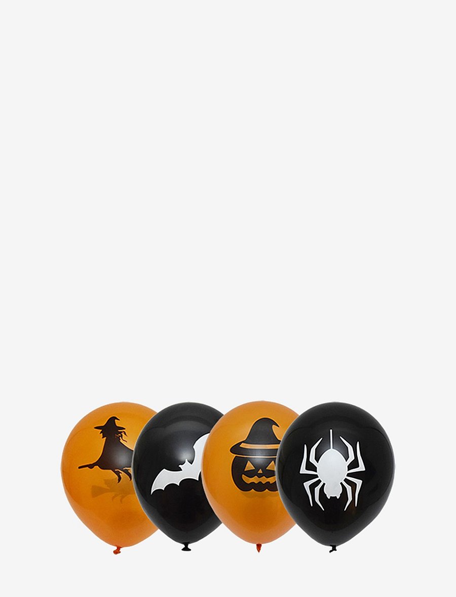 Joker - BALLONGER HALLOWEEN SV./ORANGE M.TRYCK 6-P - kinderparty - multi colour - 0
