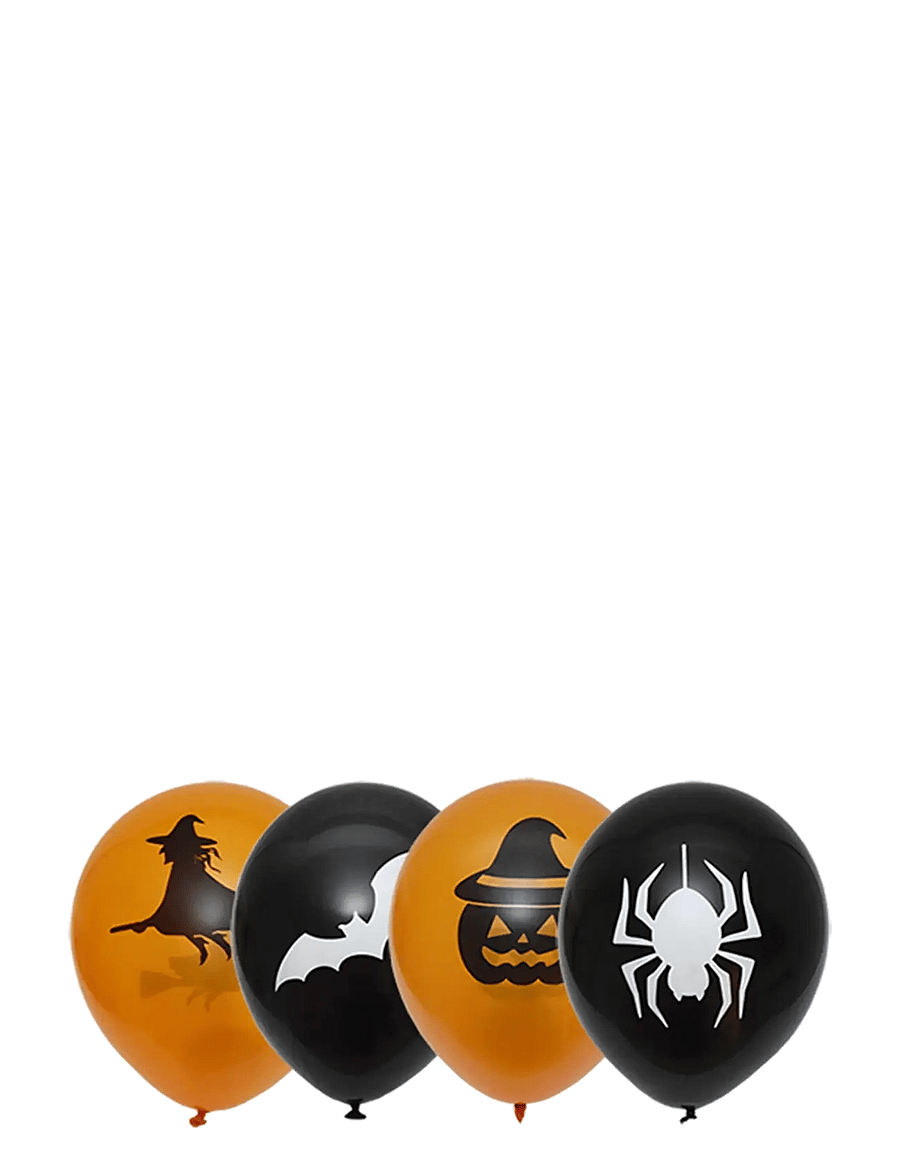 Joker - BALLONGER HALLOWEEN SV./ORANGE M.TRYCK 6-P - kinderparty - multi colour - 0