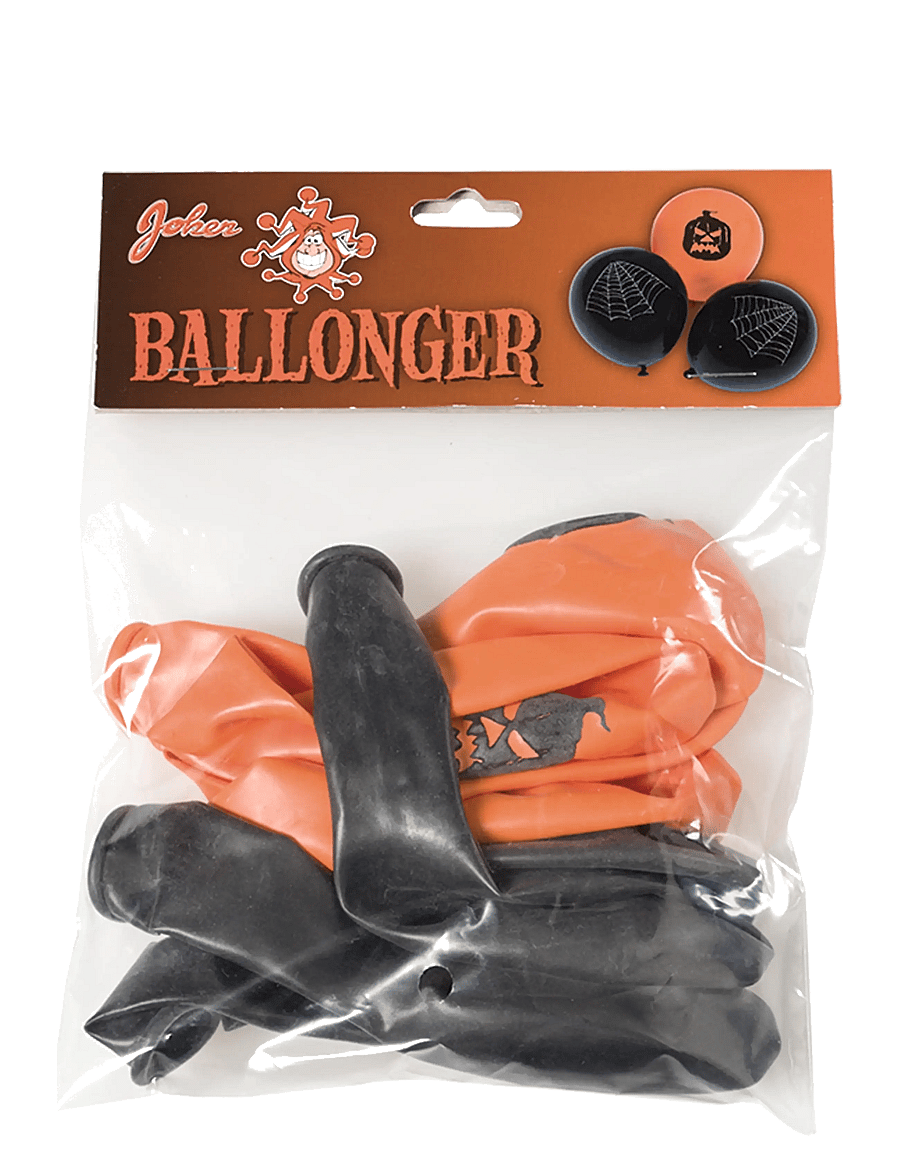 Joker - BALLONGER HALLOWEEN SV./ORANGE M.TRYCK 6-P - kinderparty - multi colour - 1