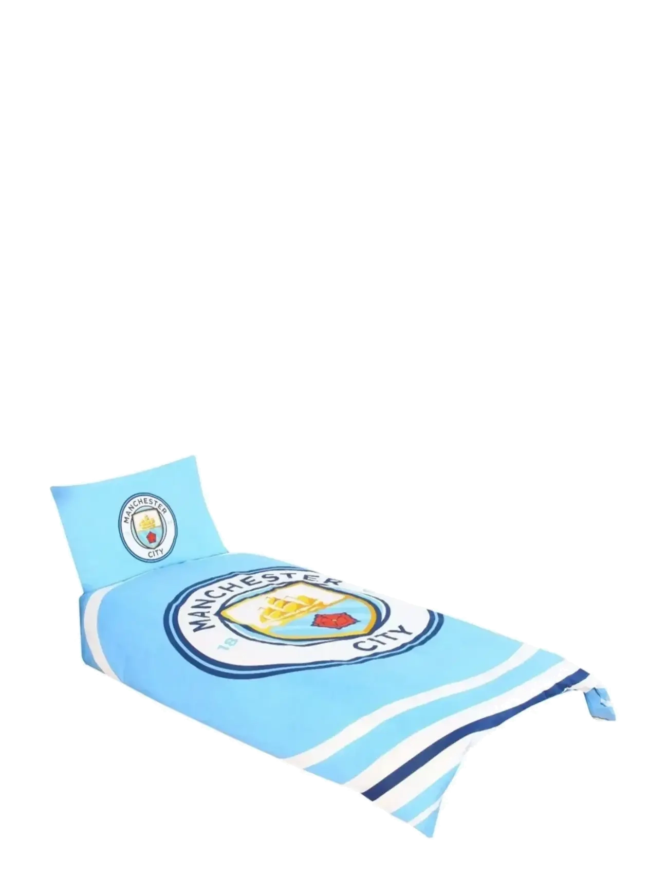 Fodbold Bed Sheet Manchester City 150X210 & 50X60, cm;50X60 cm, Sleep Time, Blau - Pillow Cases, Kinder