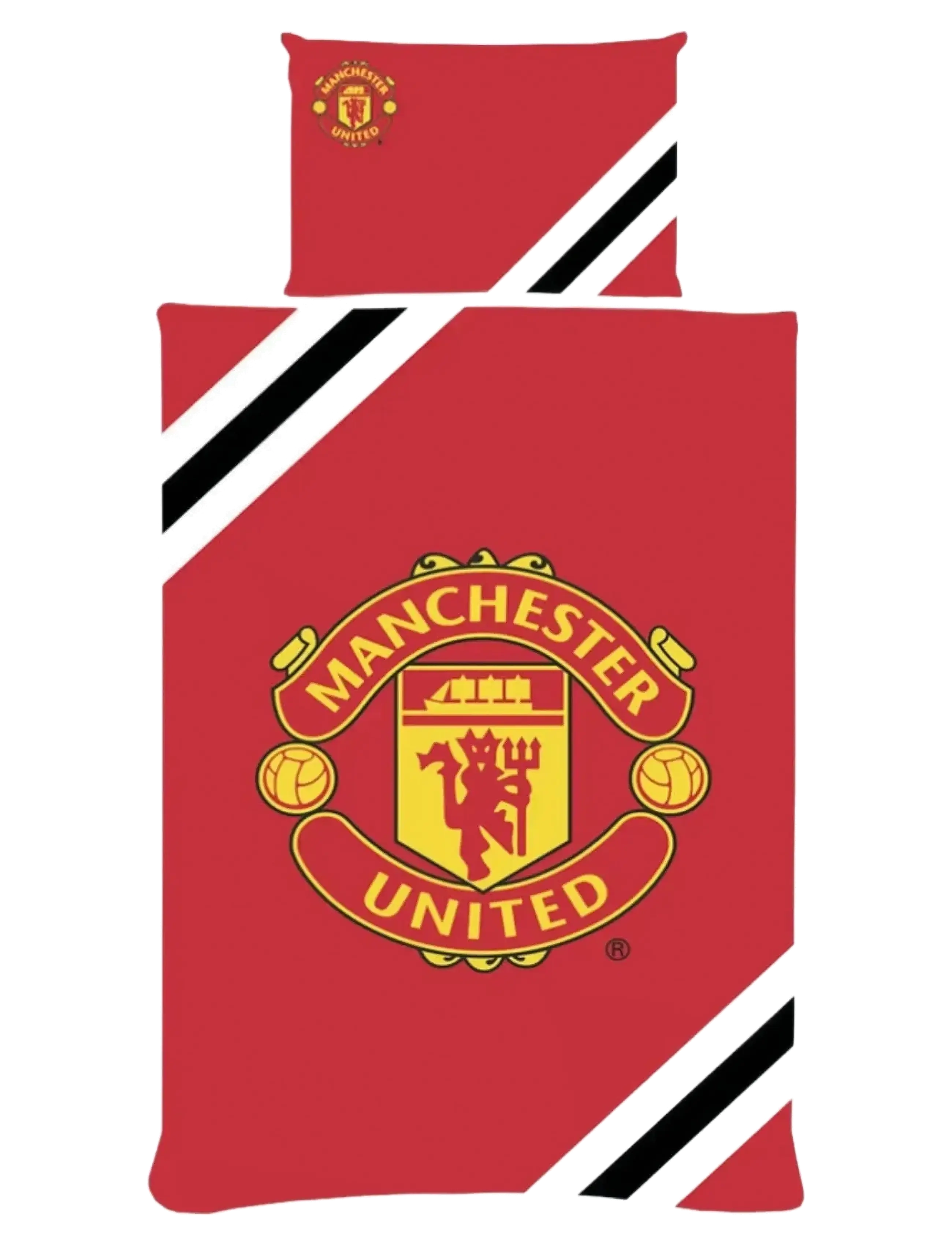 Fodbold Bed Sheet Manchester United 150X210 & 50X60, cm;50X60 cm, Sleep Time, Rot - Duvet Covers, Kinder