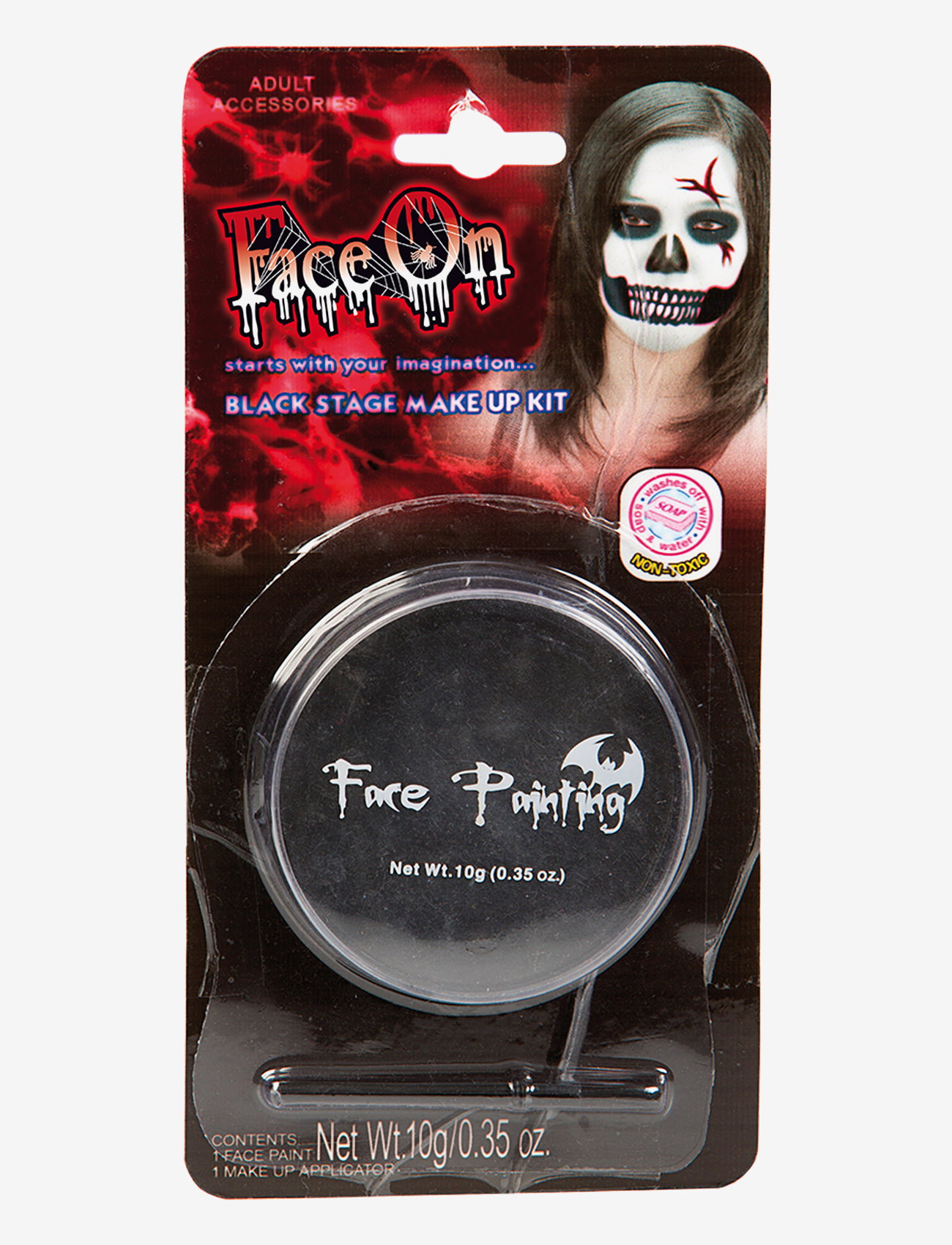 Joker Face Paint Black (6), 10 g, Spielzeug, Schwarz - Paints, Kinder