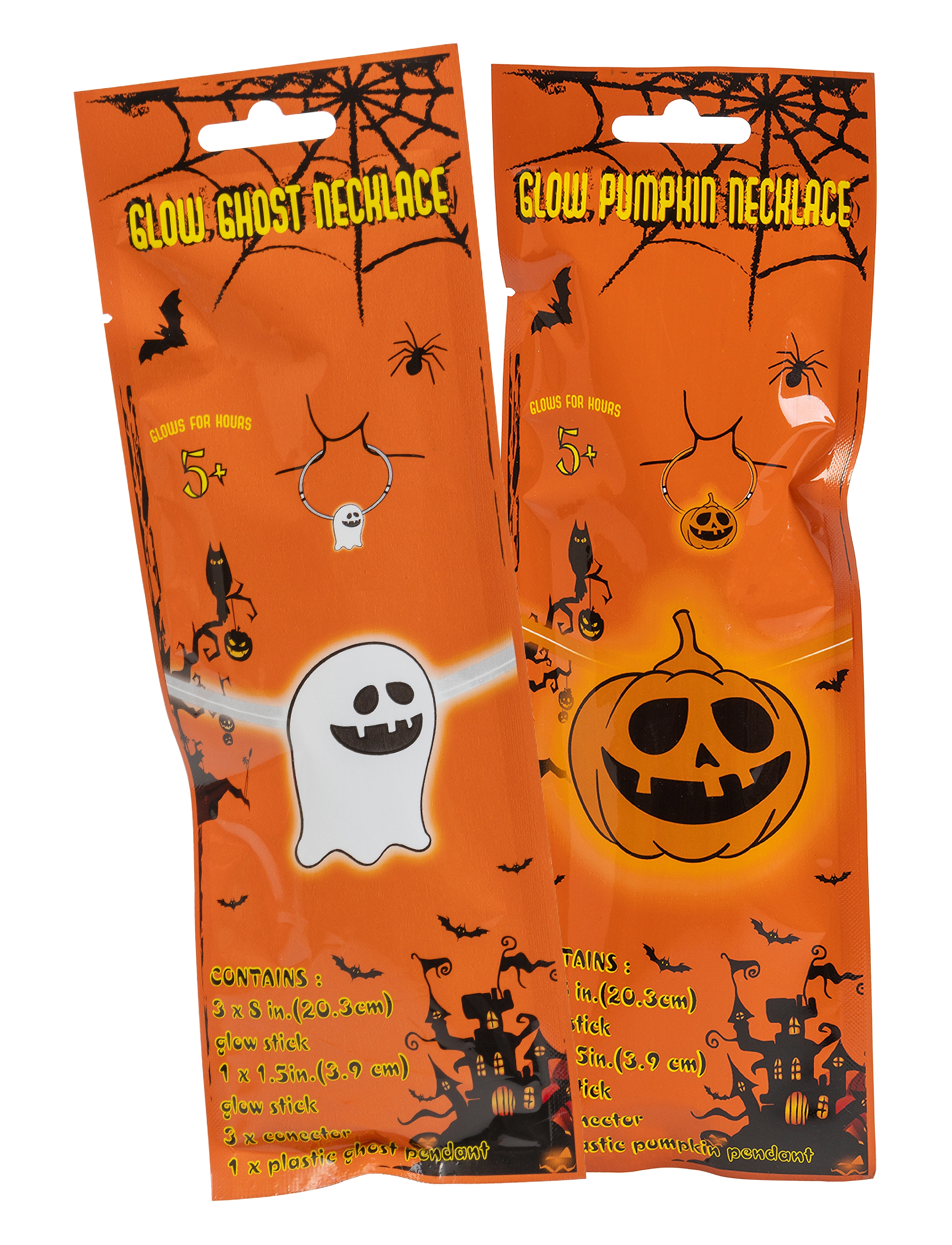 Joker GLOW HALLOWEEN NECKLACE GHOST/PUMPKIN (24) - Decor - MULTI COLOUR / multi