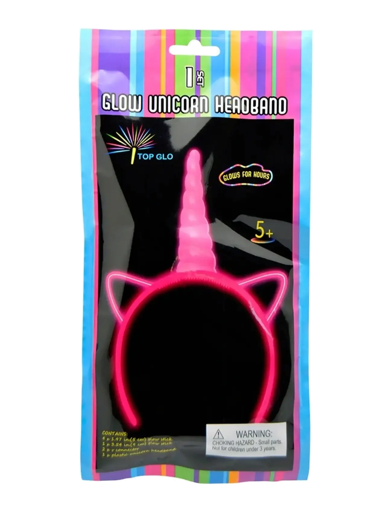 JOKER Glow Unicorn Headband Pink - NO LENGTH - Kinder