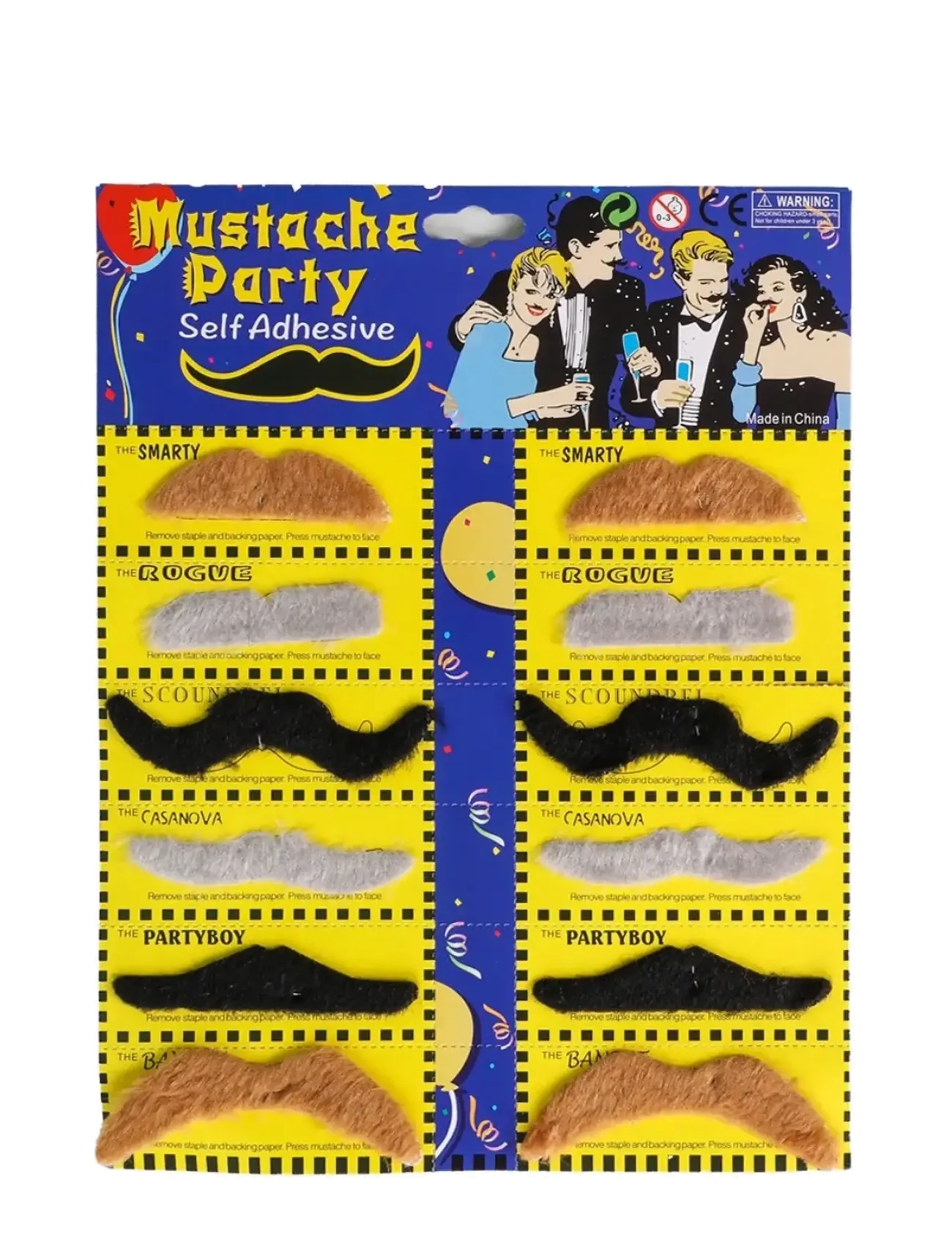 JOKER Mustascher Karta (Svarta) Braun - NO LENGTH - Kinder