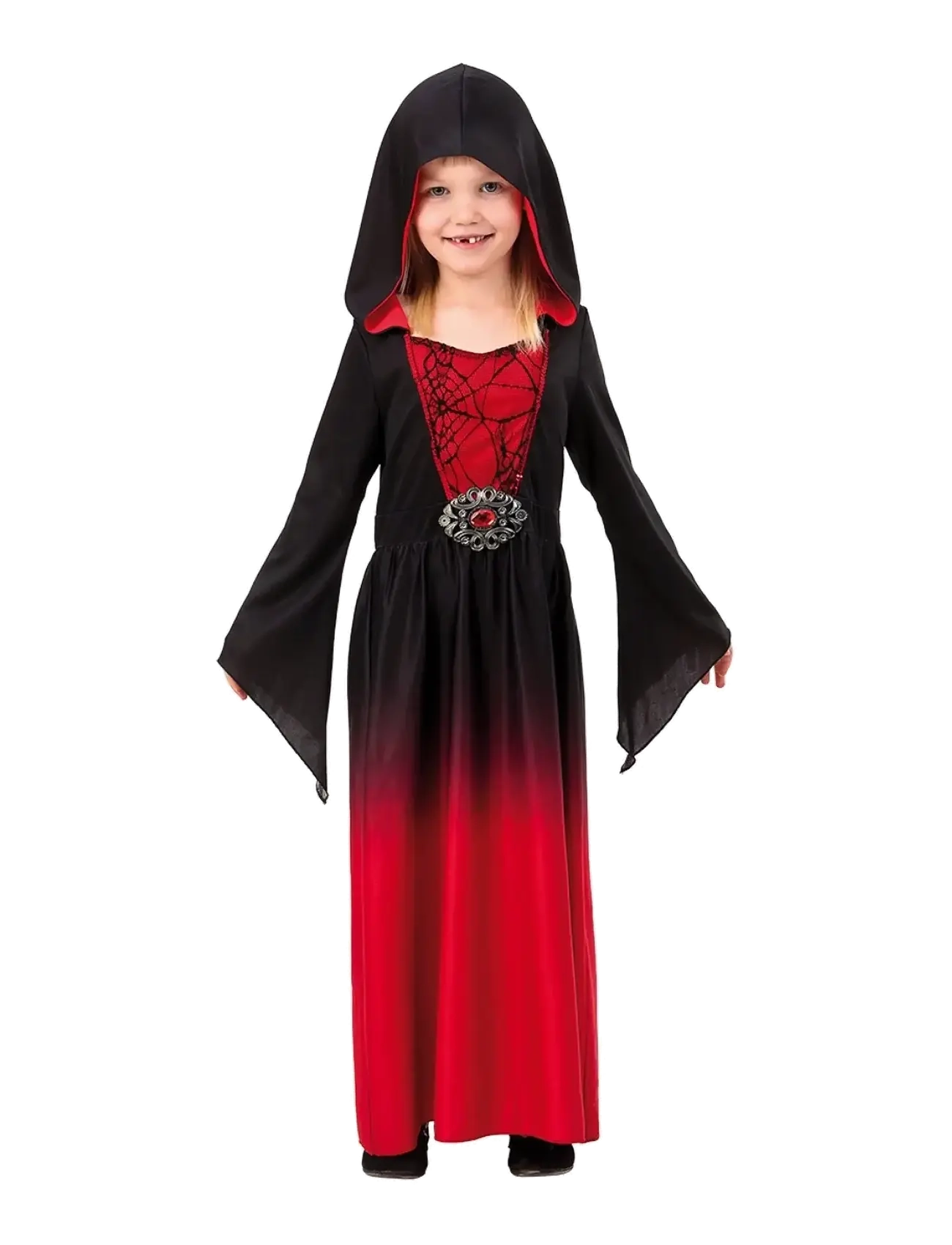 Joker Rot Dress With Hood Childrens Costume 122-134, Kinder, Character Costumes, Schwarz, Gr: 122/134