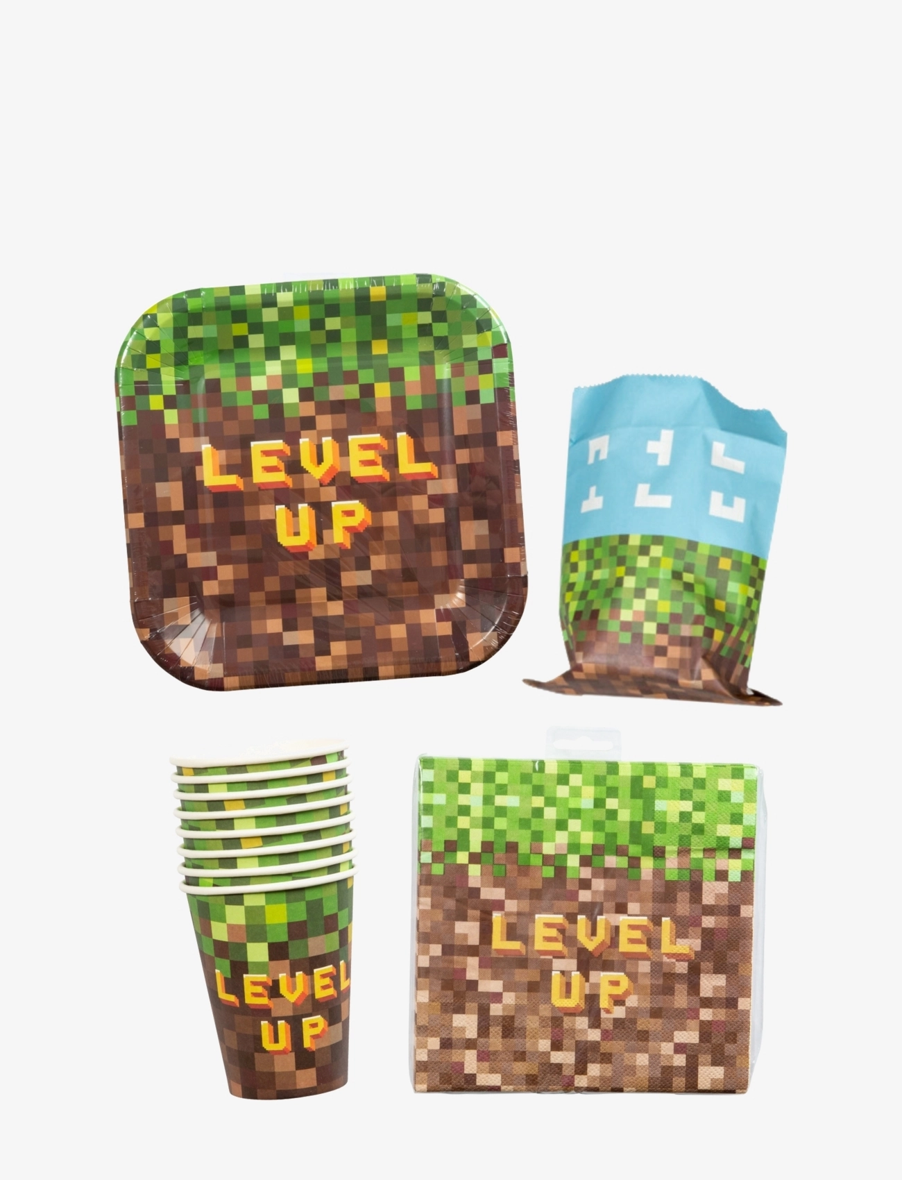 Joker Pixel Level Up Party Pack, One Size, Kids Decor, Mehrfarbig/gemustert - Supplies, Kinder
