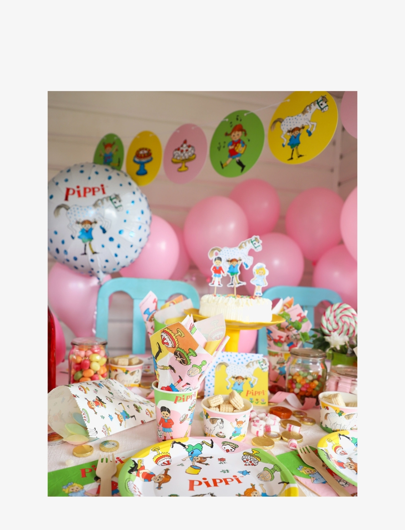 Joker - PIPPI PARTY PACK SMALL - party supplies - multi coloured - 4