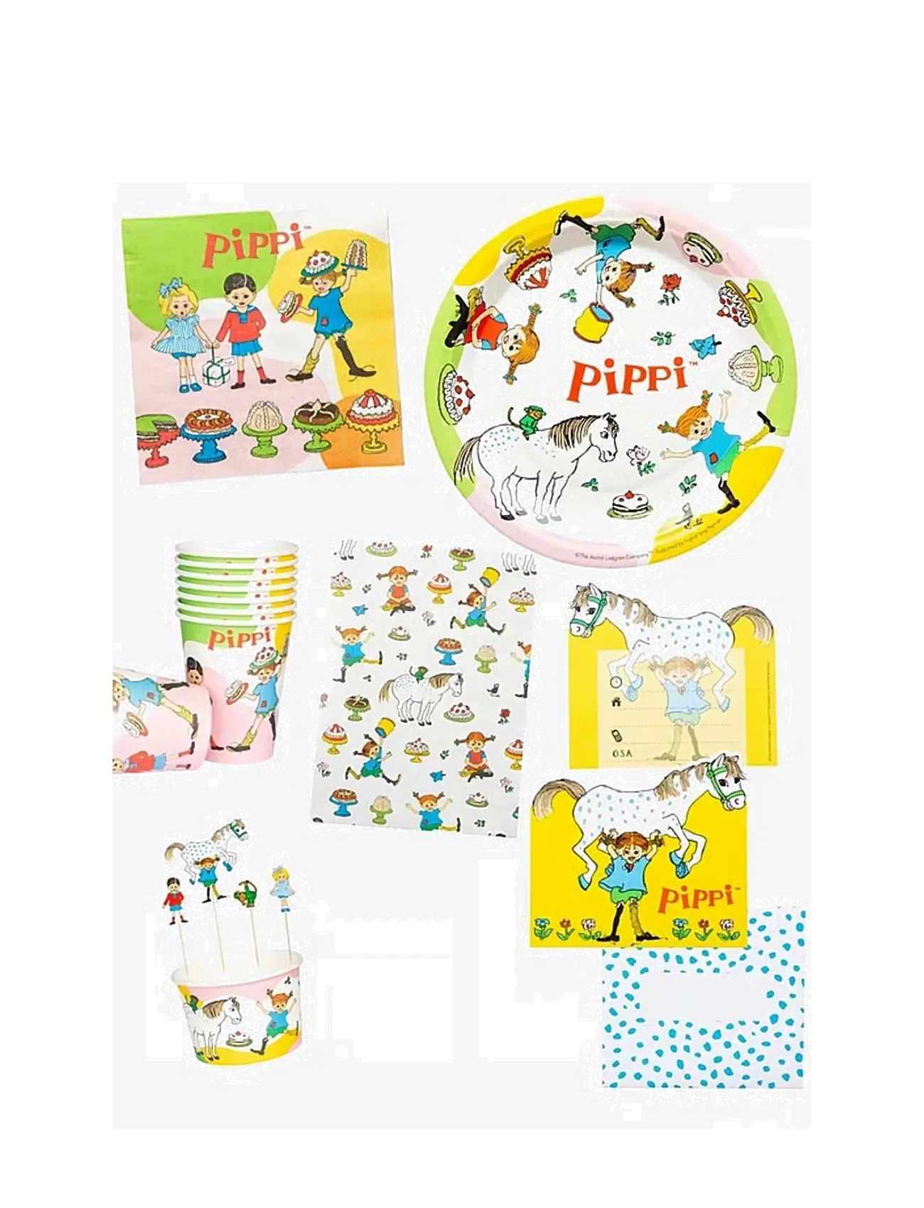 Joker Pippi Party Pack Big, One Size, Kids Decor, Mehrfarbig/gemustert - Supplies, Kinder