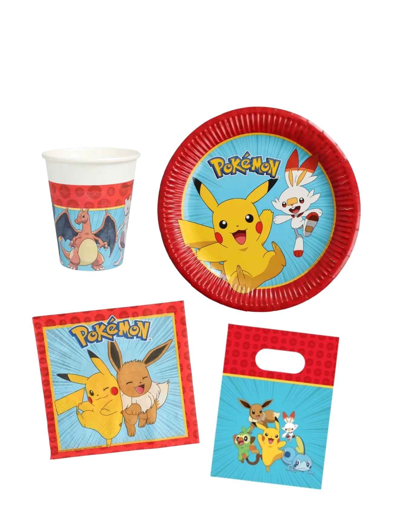 Pokemon Party Pack, One Size, Plates & Bowls, Rot - Plates, Kinder
