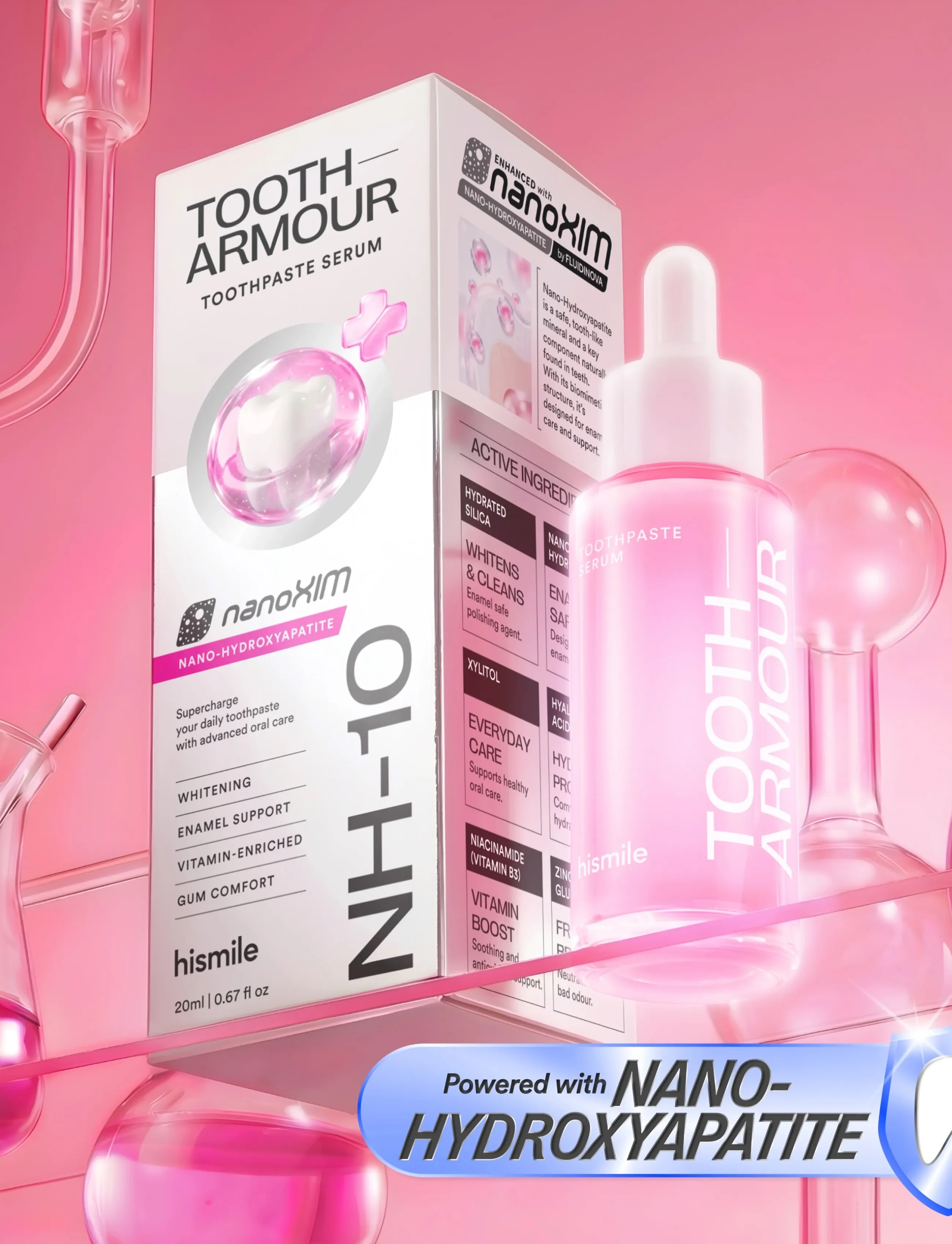 Hismile Tooth Armour - Toothpaste Serum, 20 ml, Pink, Mundhygiejne > Tandpasta, Dame